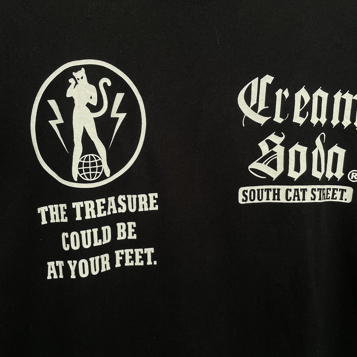 If Six Was Nine × Japanese Brand × Seditionaries Cream Soda Black Cat Seditionaries Ifsixwasnine T Shirt Size US S / EU 44-46 / 1 - 8 Thumbnail