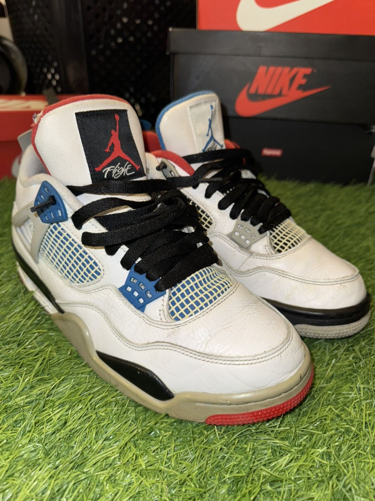 Nike Men's Air Jordan Retro 4 "What The” Sneakers Size US 9.5 / EU 42-43 - 3 Thumbnail