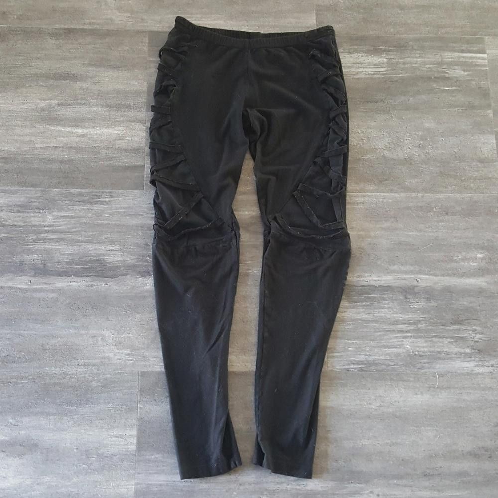 Designer Black Hip Strapped Stylestalker Legging Size 26" / US 2 / IT 38 - 1 Thumbnail