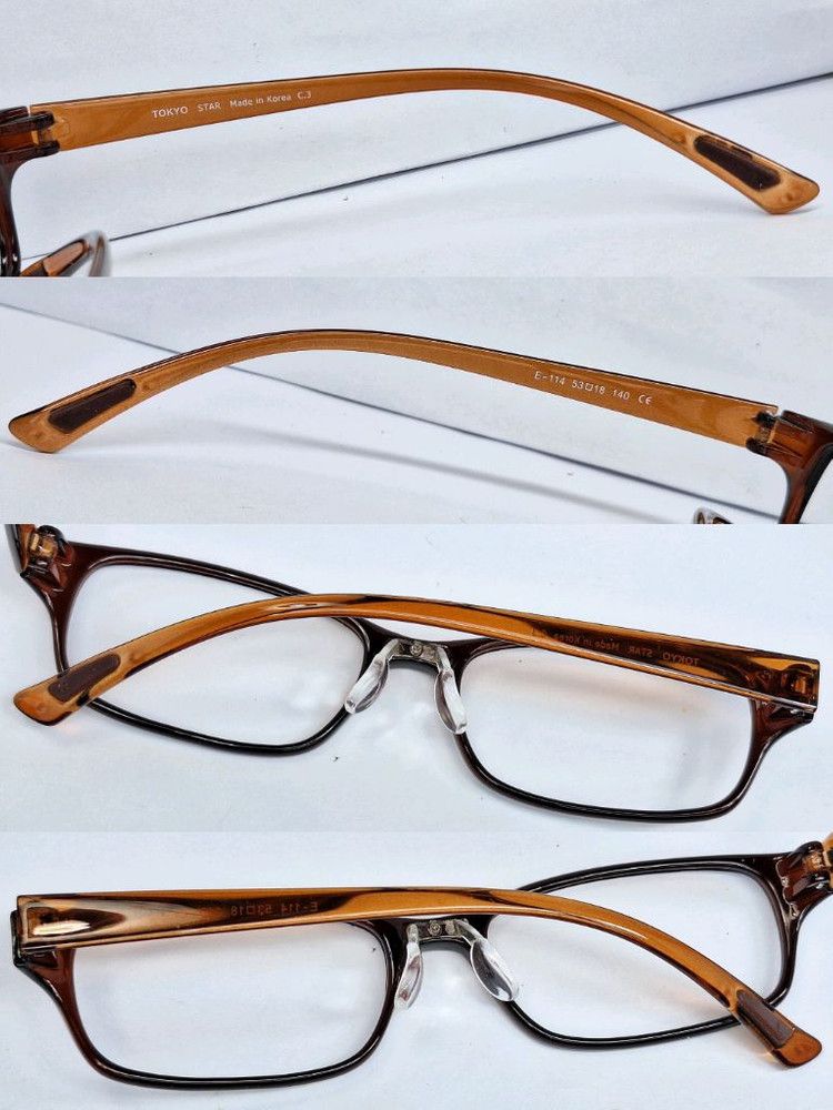 Other TOKYO STAR E-114 Ultralight 7g Ultem Glasses Frame Brown Size ONE SIZE - 3 Thumbnail