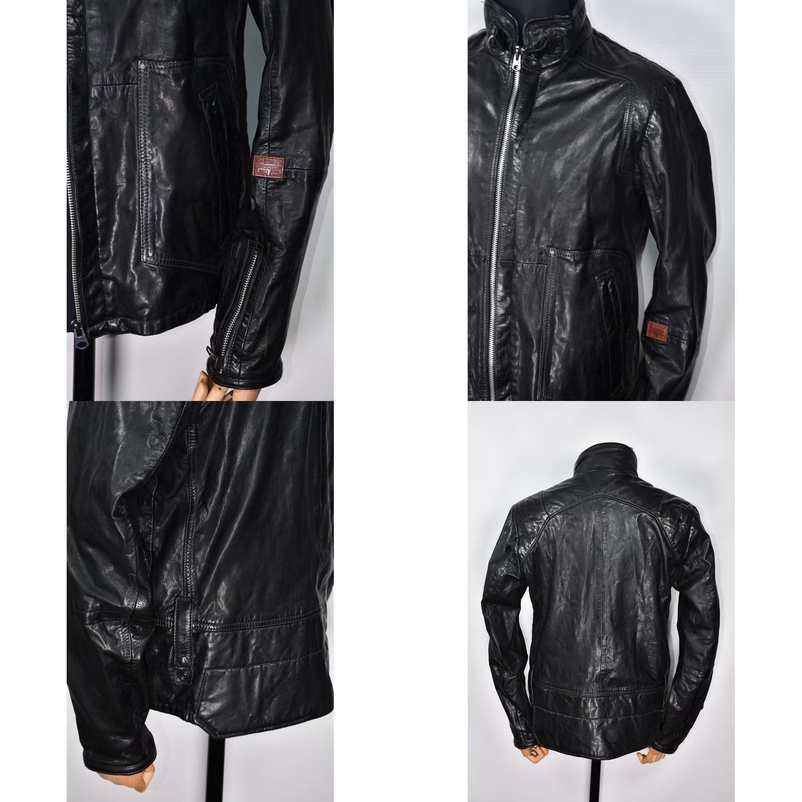 G-Star G-Star RCO Brando Leather Jacket XL Men's Black Leather Classic Biker Zip Casual 57cm 70cm 48cm Size XL Size US XL / EU 56 / 4 - 8 Thumbnail