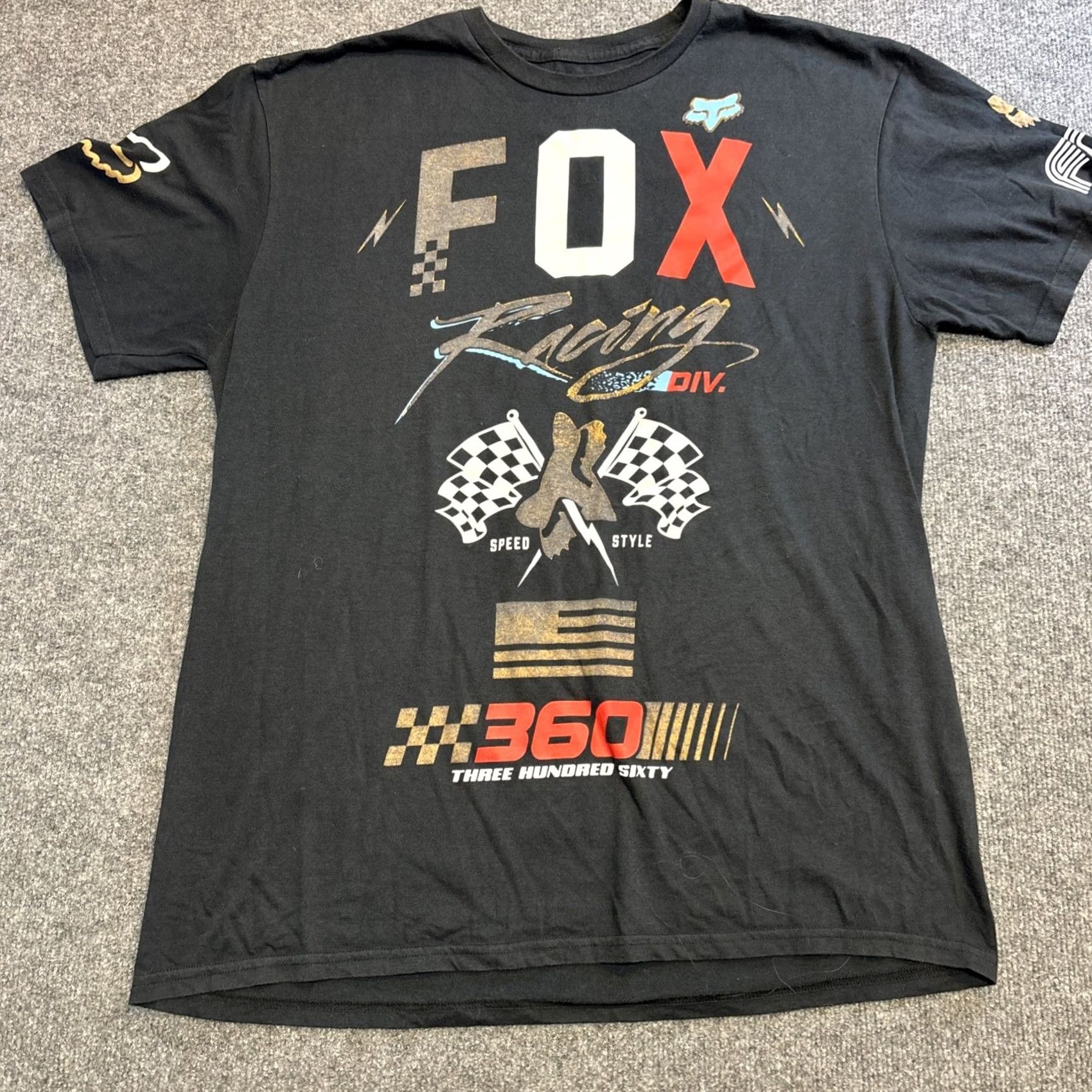 Vintage VINTAGE Y2K Fox Racing Graphic T-Shirt 360 Men’s XL Black Mens XL Fox Racing Graphic T-Shirt 360 Men’s XL Black Size US XL / EU 56 / 4 - 2 Thumbnail