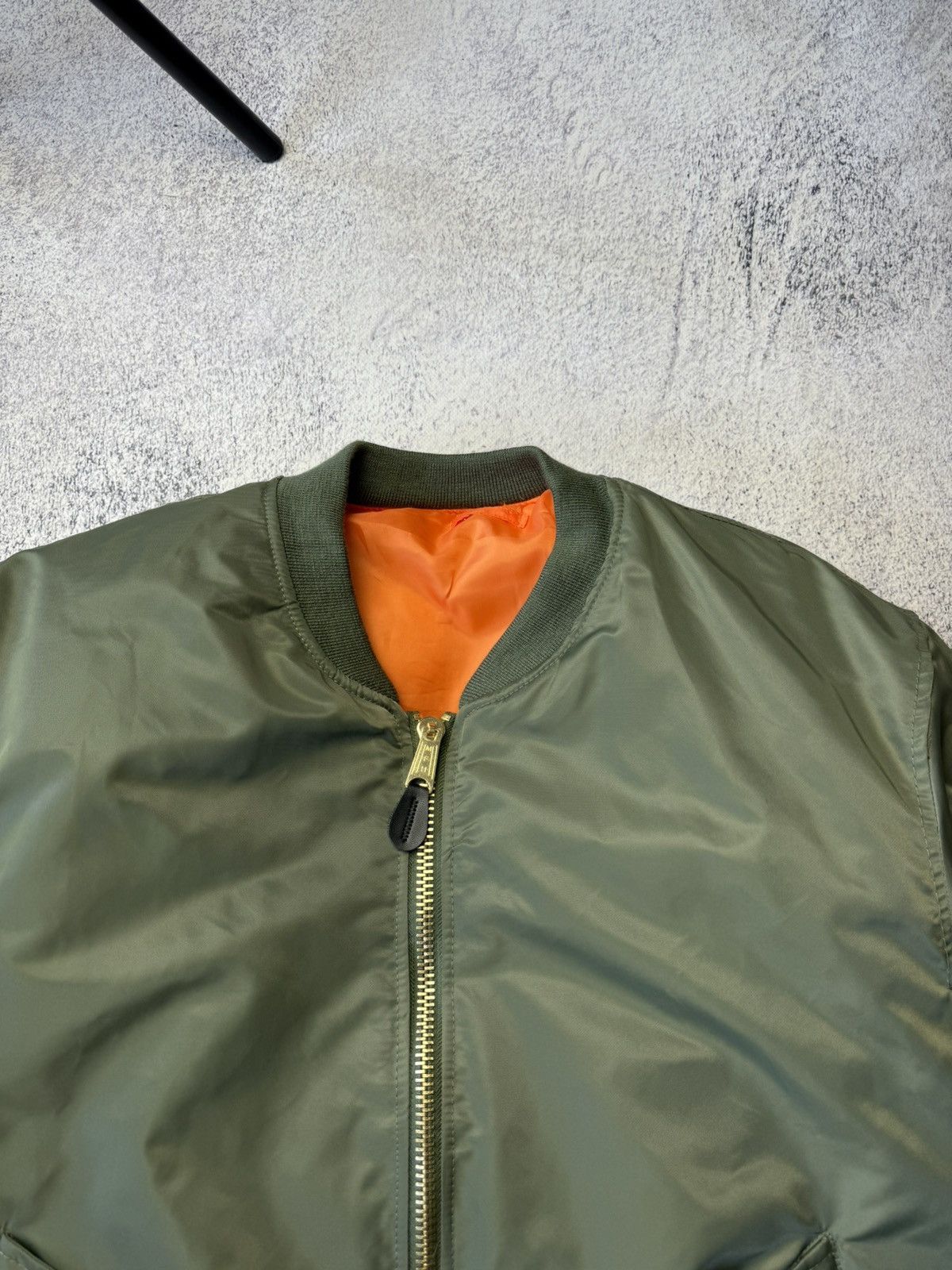 Alpha Industries Vintage Green Reversible Bomber Jacket MA1 Made in USA Size US XL / EU 56 / 4 - 10 Thumbnail