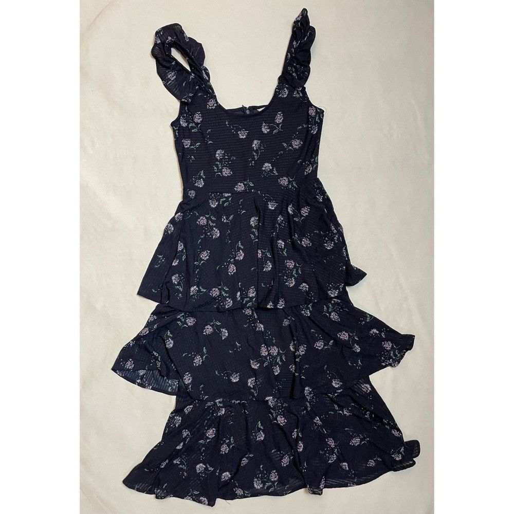 Other NWT New $118 RACHEL Rachel Roy Navy Floral Ruffle Tiered Dr Size S / US 4 / IT 40 - 5 Thumbnail