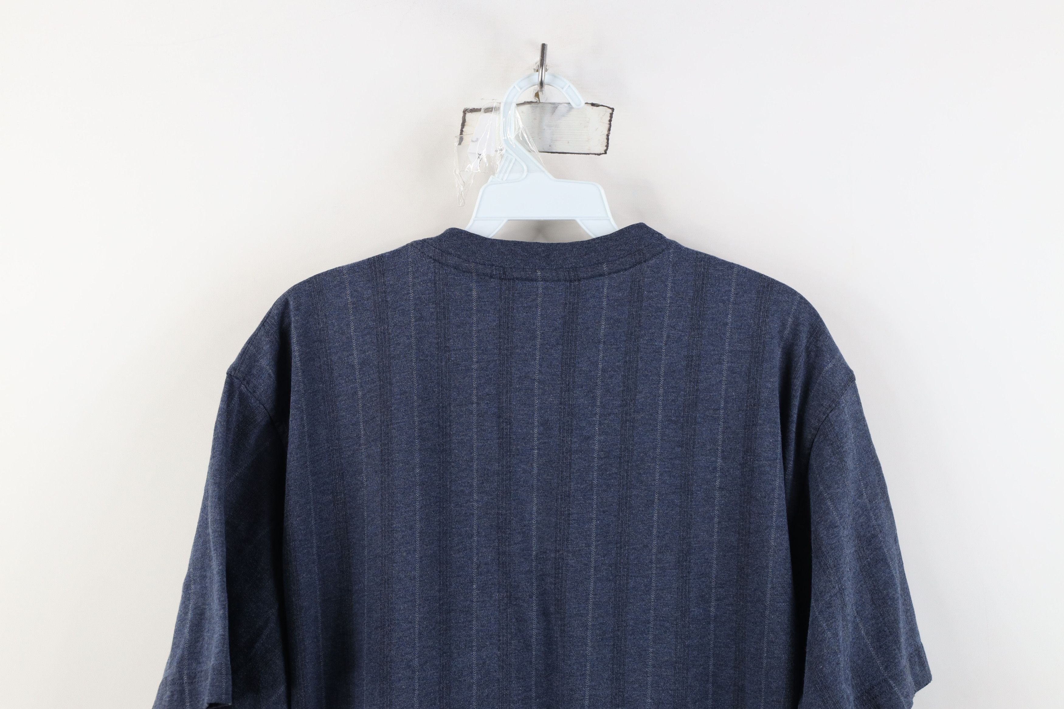 Vintage Vintage 90s Streetwear Striped Short Sleeve Henley T-Shirt Size US L / EU 52-54 / 3 - 9 Thumbnail