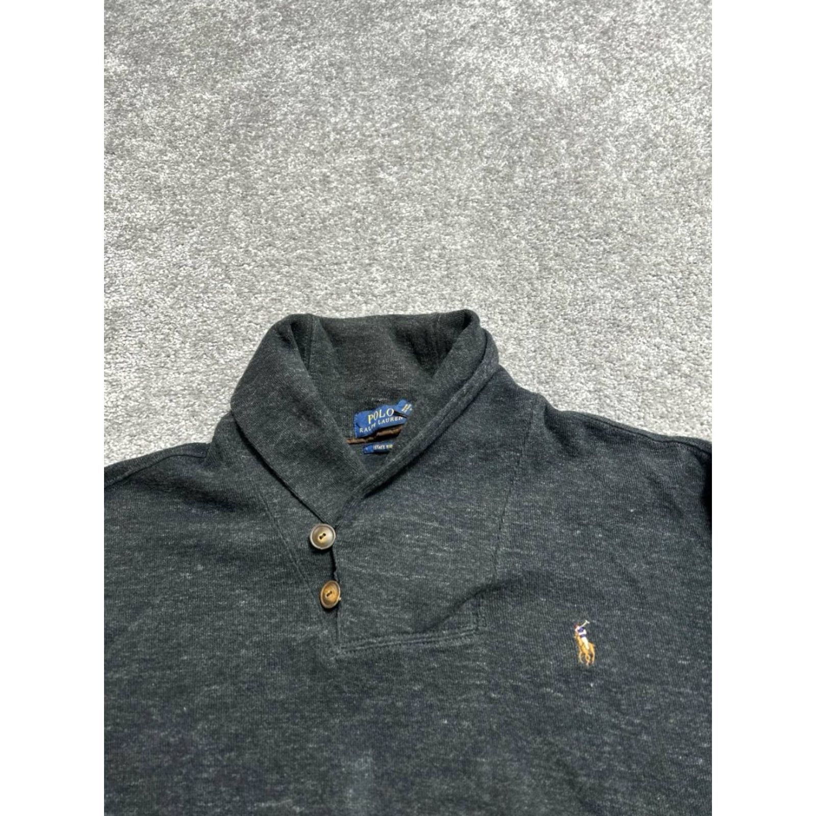 Polo Ralph Lauren Polo Ralph Lauren Sweater Mens Small Gray Cotton Estate Rib Shawl Neck Winter Size US S / EU 44-46 / 1 - 3 Thumbnail