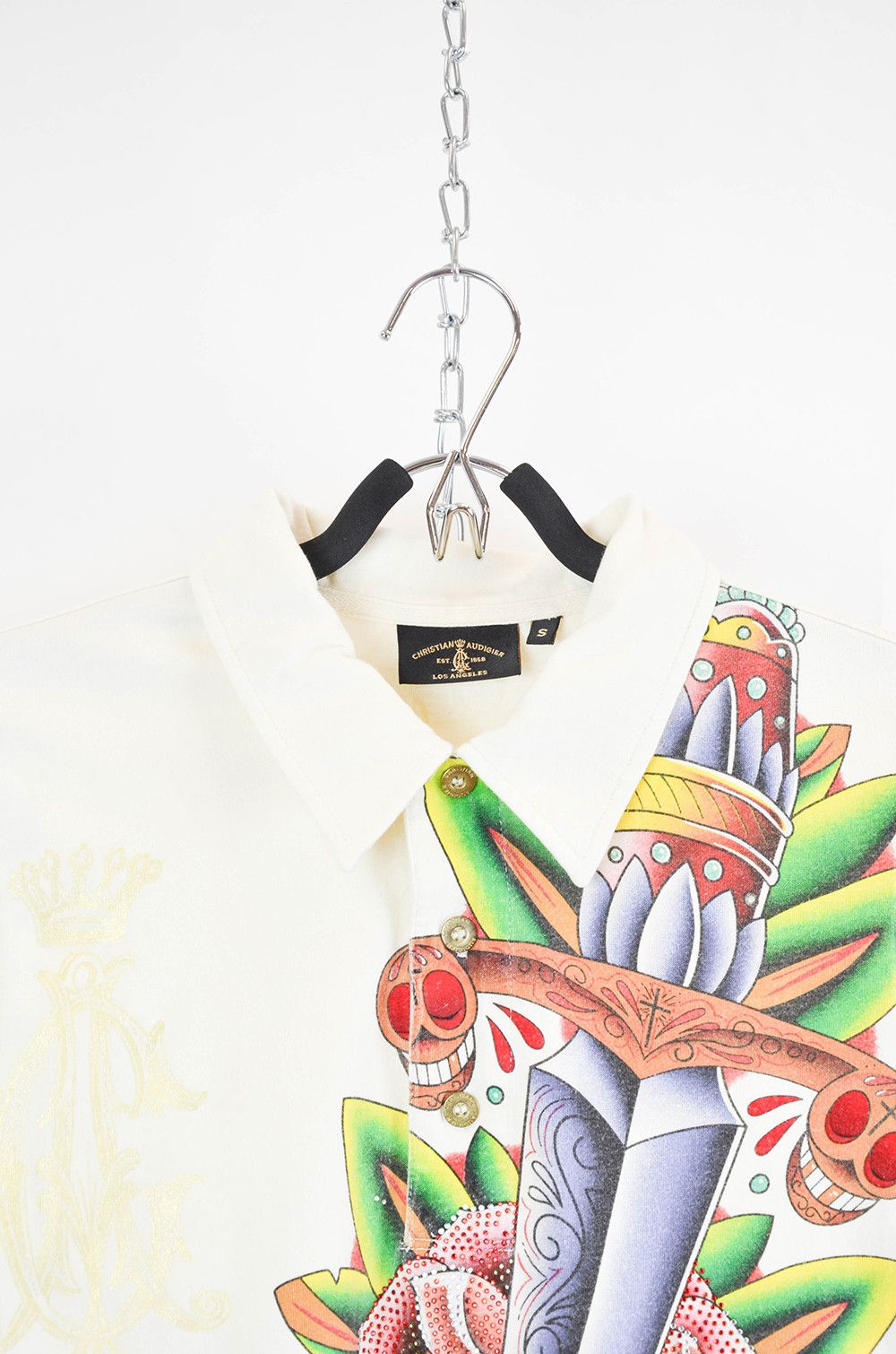Christian Audigier CHRISTIAN AUDIGIER Tattoo Print Polo Dagger Rose – Size S Size US S / EU 44-46 / 1 - 3 Thumbnail