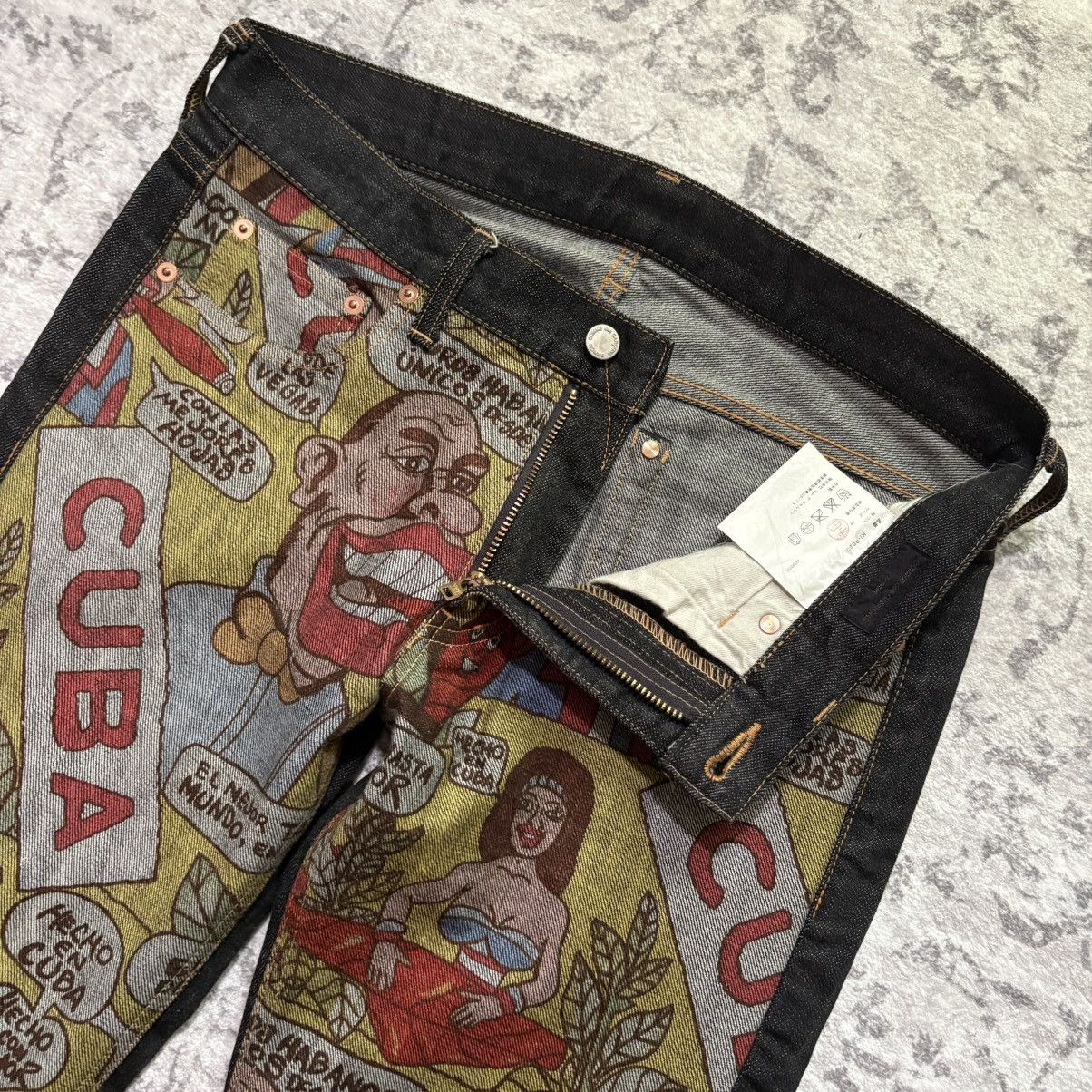 Comme des Garcons Comme Des Garçons Cuba Cigar Cartoon Paneled Jeans | Size M Size US 32 / EU 48 - 6 Thumbnail