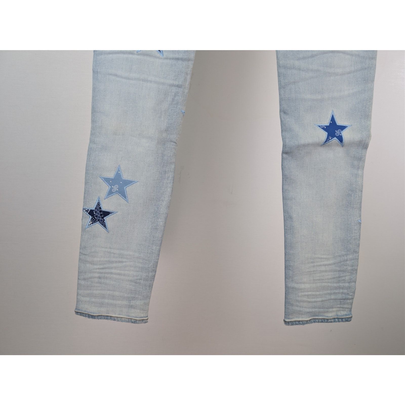 Amiri o1rshd1 Bandana Star Jean Denim Pants Jeans in Light Indigo Size US 30 / EU 46 - 15 Thumbnail