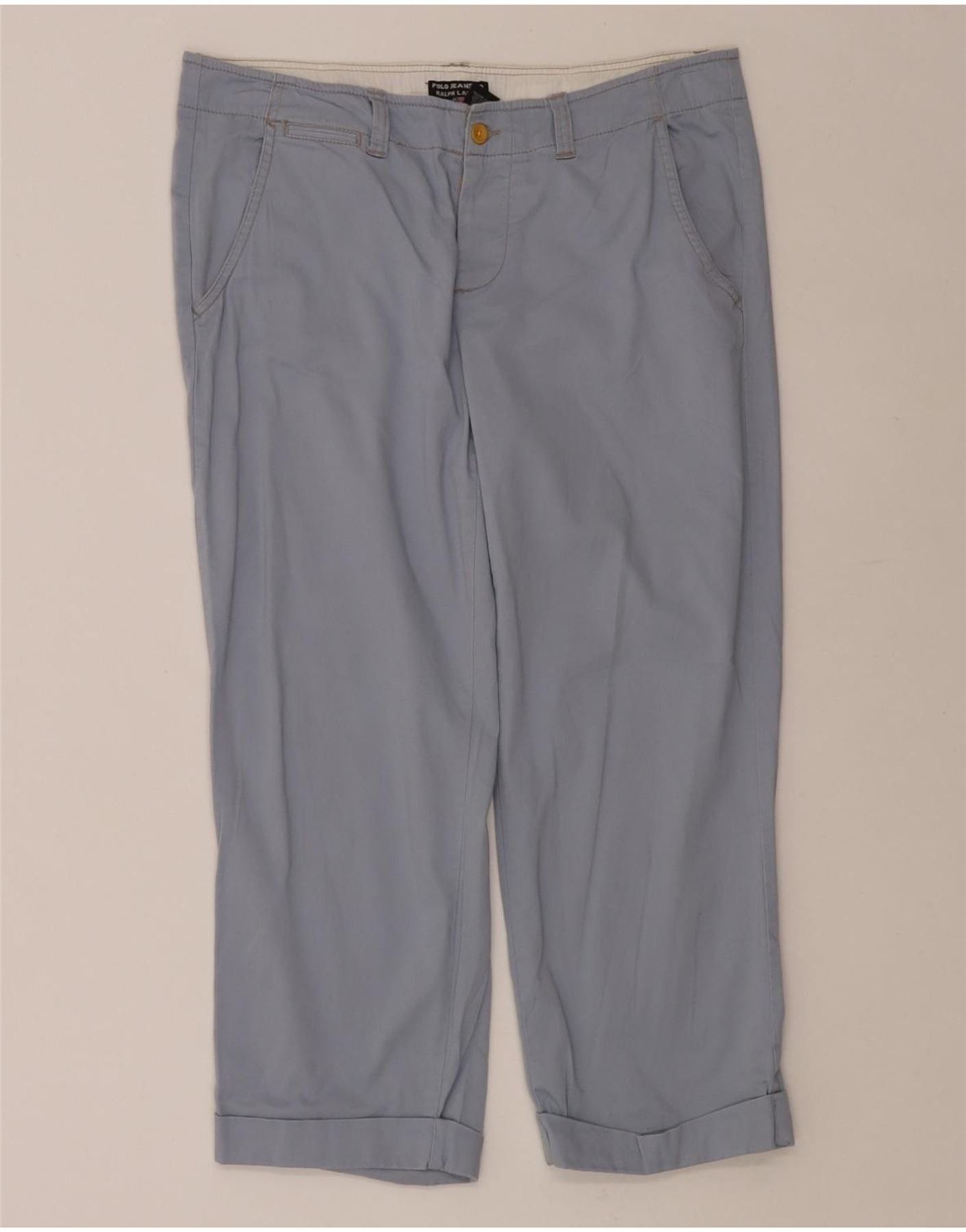 Ralph Lauren Womens Straight Cropped Trousers US 8 Medium W34 L23 Blue Size 27" / US 4 / IT 40 - 1 Thumbnail