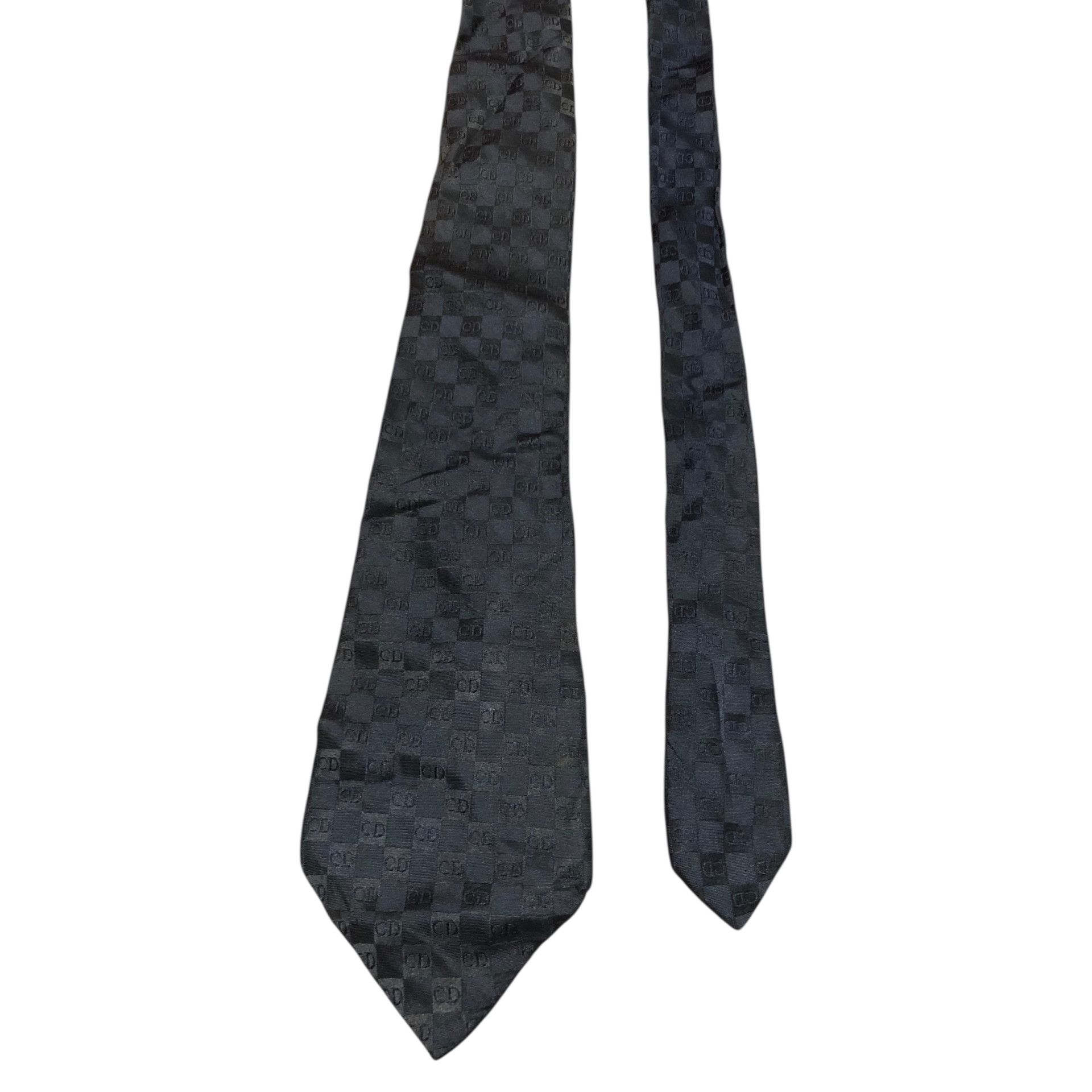Dior 🔥DIOR HOMME Black Silk Jacquard Damier Monogram CD Tie Size ONE SIZE - 1 Thumbnail