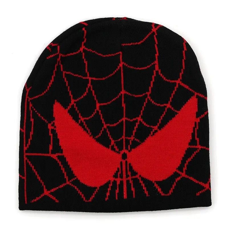Japanese Brand Eyes Web Knitted beanie (black+red) Size ONE SIZE - 1 Thumbnail