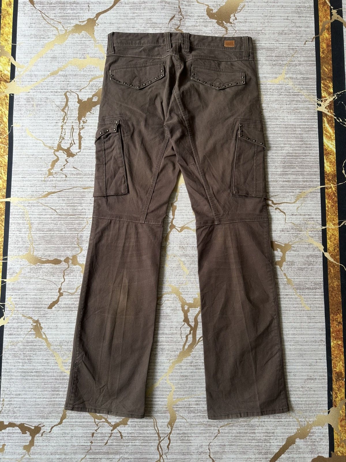 Japanese Brand FLARE Nicole Club For Men NCFM Studded Pocket Cargo Pant Size US 33 - 3 Thumbnail