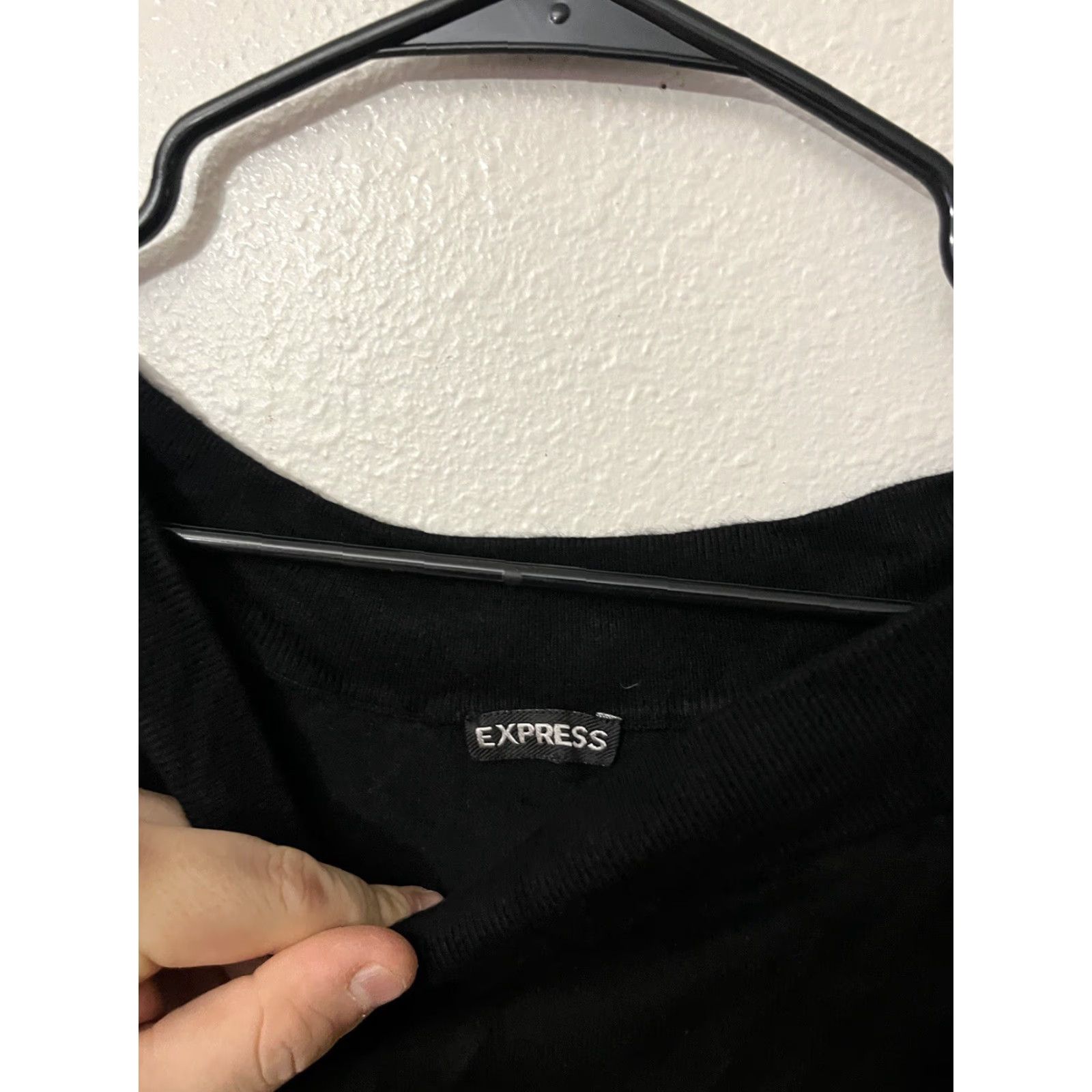 Express Express Black Open-Knit Sweater Women’s Medium Short Sleeve Round Neck Casual Pullover Modern Size M / US 6-8 / IT 42-44 - 3 Thumbnail