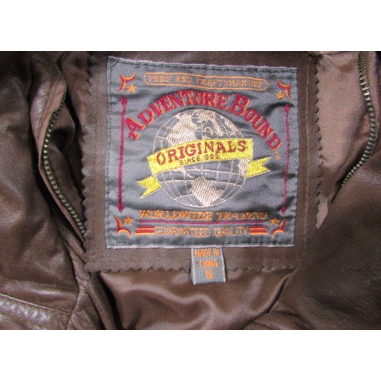 Vintage VINTAGE Adventure Bound Jacket Mens S Brown Leather Bomber 80s 90s Retro Short Coat Size US S / EU 44-46 / 1 - 4 Thumbnail