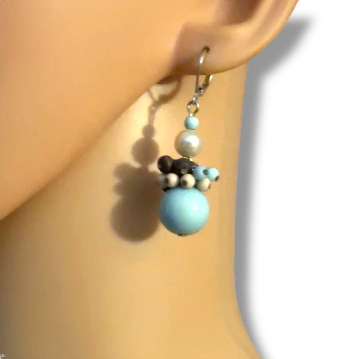 Other Light blue cluster bead dangle earrings Size ONE SIZE - 2 Thumbnail