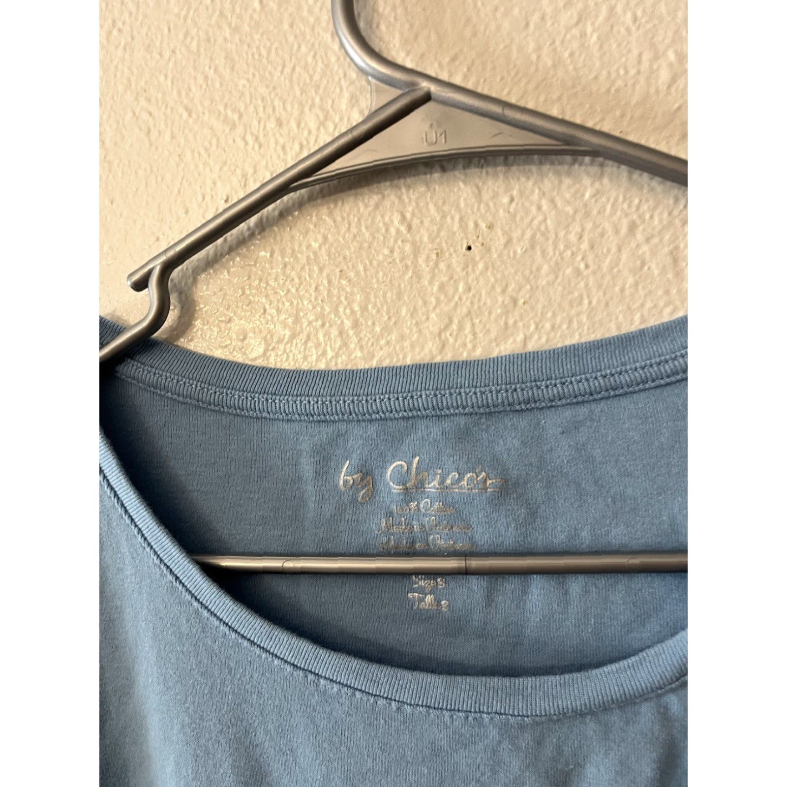 Vintage Chicos Sweater Womens 3 US Blue Solid Knit Short Sleeve Tee Size XS / US 0-2 / IT 36-38 - 2 Thumbnail