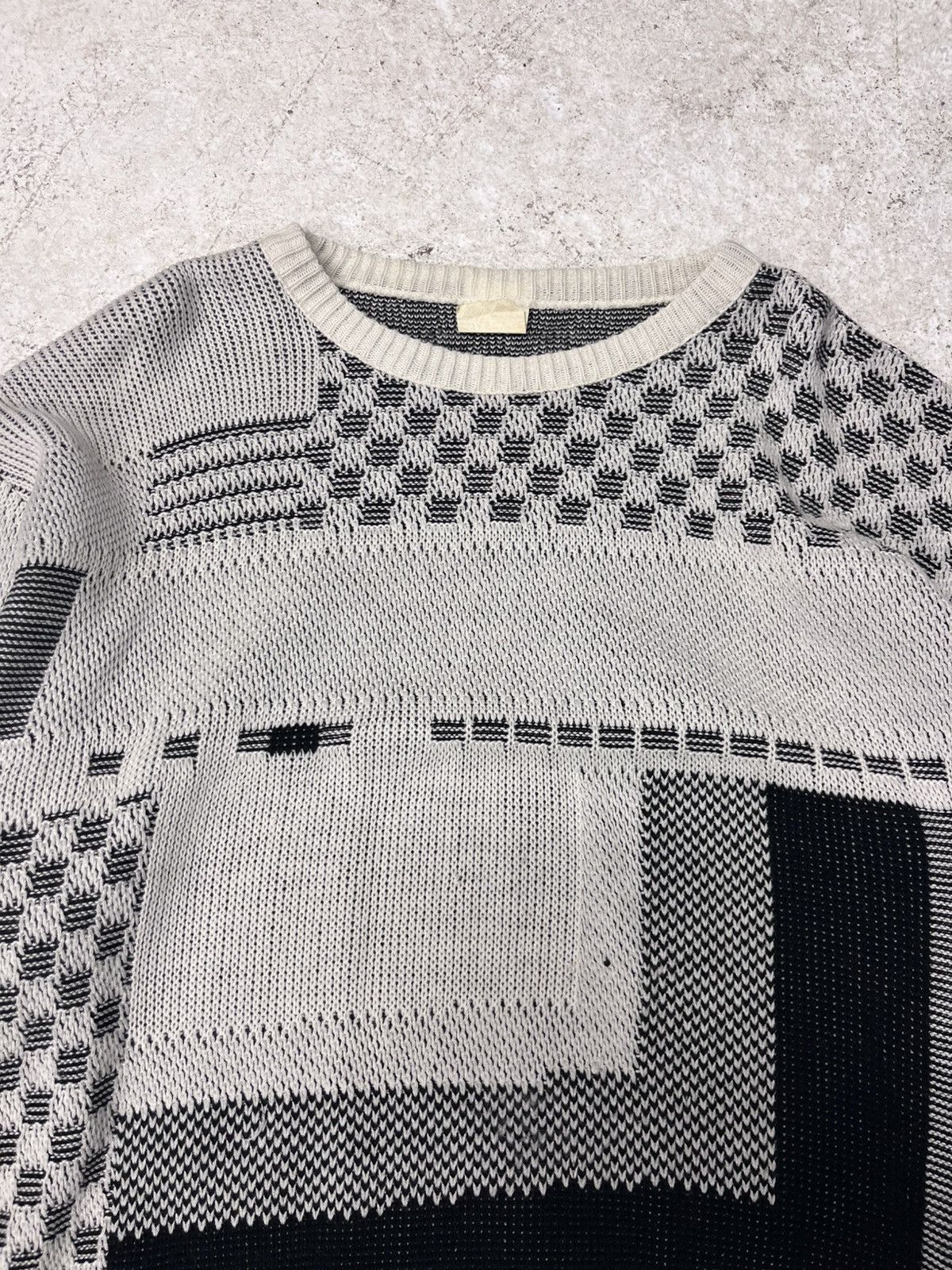 Vintage Vintage black and white knit sweater Size US L / EU 52-54 / 3 - 1 Thumbnail