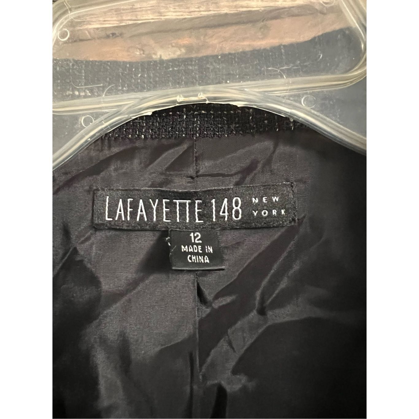 Lafayette 148 Lafayette 148 Black Tweed Folded Collar Alpaca Wool Blend Bl Size XL / US 12-14 / IT 48-50 - 4 Thumbnail