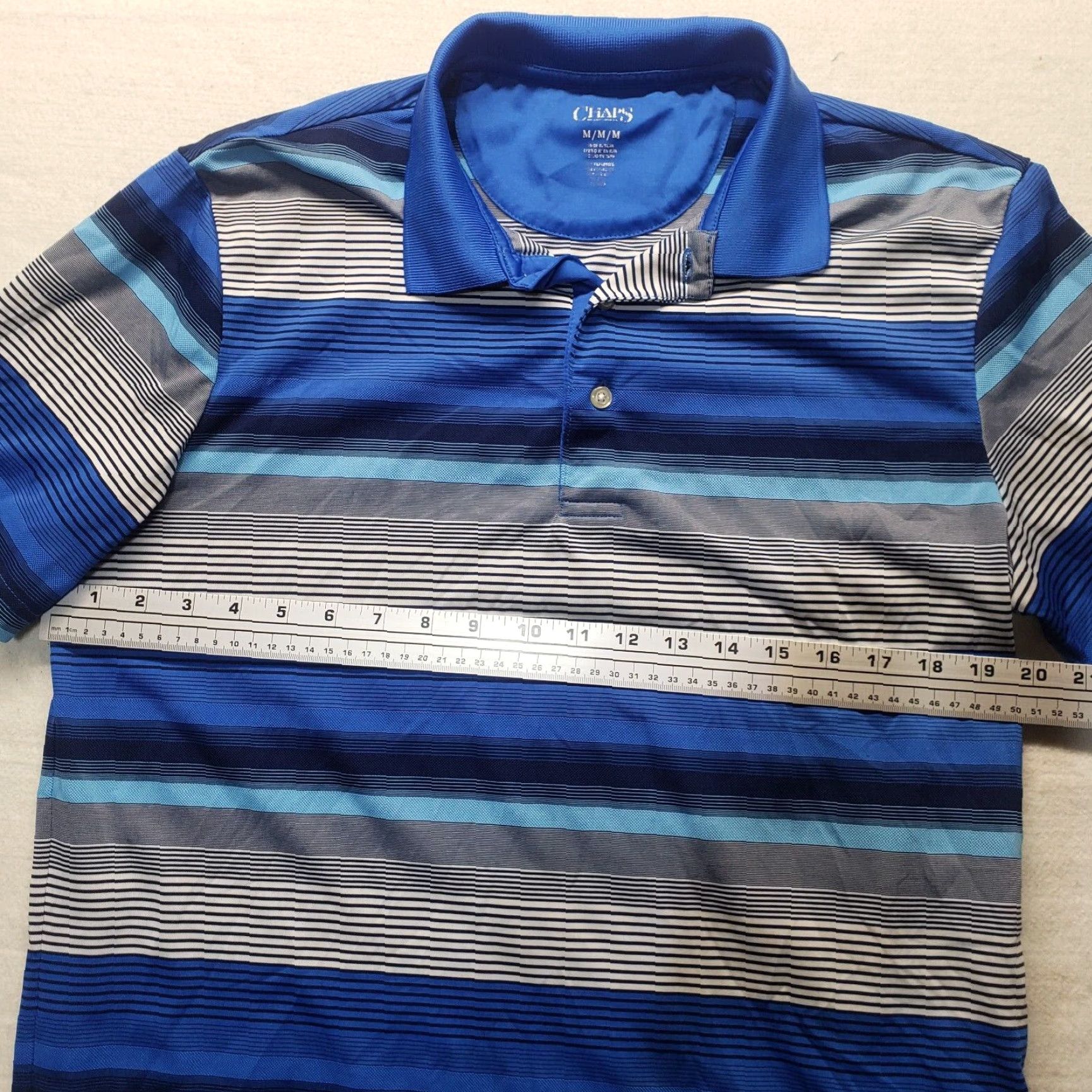 Chaps Chaps Polo Shirt Blue Striped Golf Casual Polo Shirt M Blue Chaps Logo Golf 80s 90s American Preppy Sports Golf Mens Regular Shirt Size US M / EU 48-50 / 2 - 3 Thumbnail