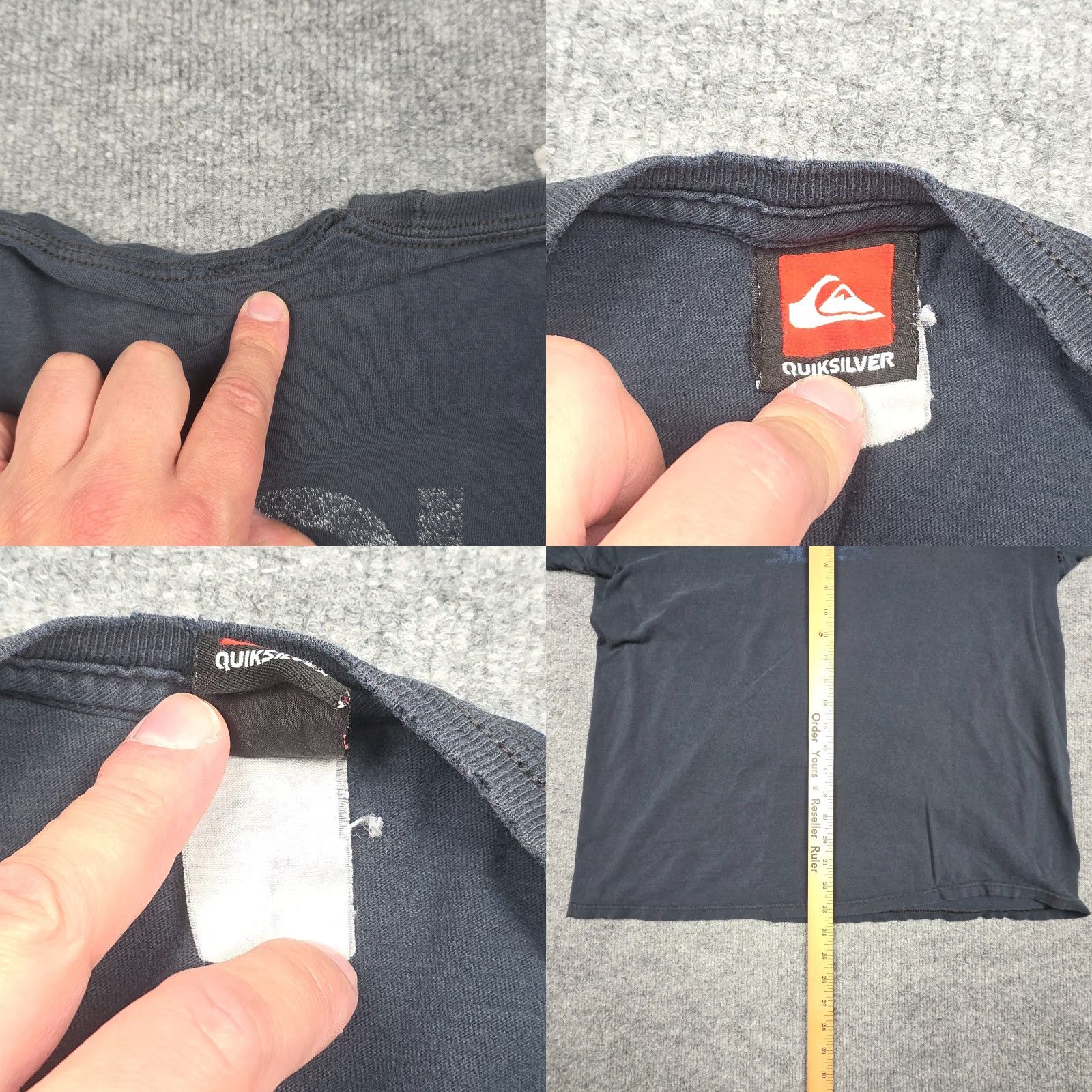 Quiksilver VINTAGE Quiksilver T-Shirt Men’s Small/Medium Black Faded Double Sided Holes Shirts Regular Cotton Crew Neck Short Sleeve 90s Beach Surf USA Y2K Size US S / EU 44-46 / 1 - 8 Thumbnail