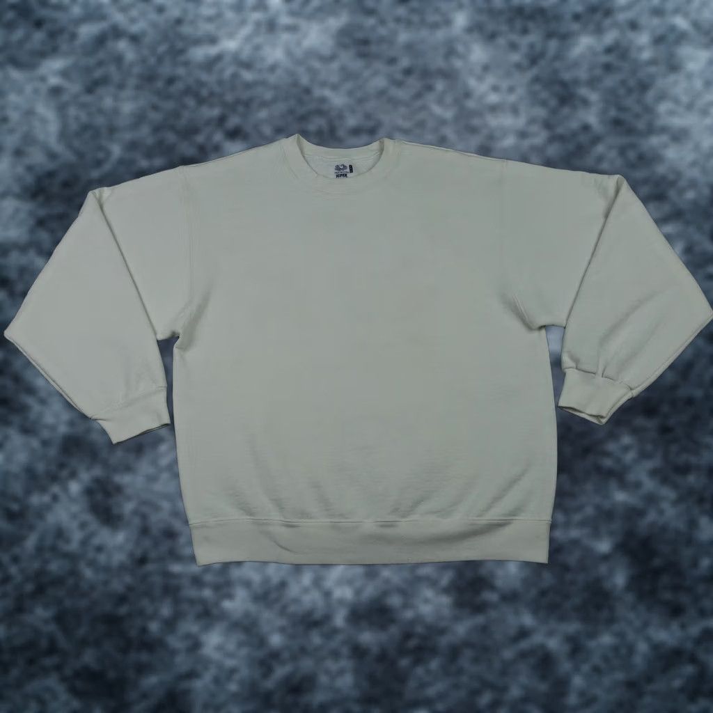 Fruit Of The Loom Fruit of The Loom Sweatshirt Mens Large White Fleece Pullover Blank 90s Crew Neck Pullover 90s Mens L White Size US L / EU 52-54 / 3 - 1 Thumbnail