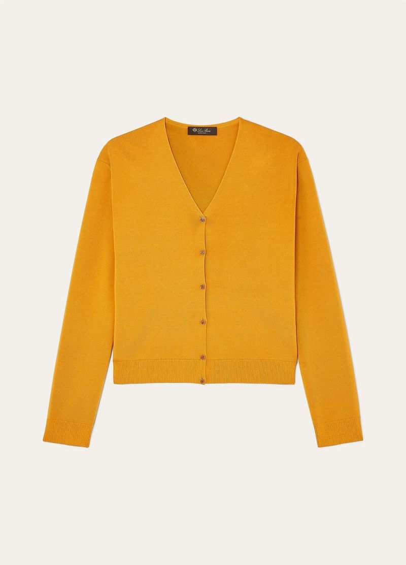 Loro Piana o1srvl11e0526 FAO9865 Siena Cardigan in Yellow Size XS / US 0-2 / IT 36-38 - 1 Thumbnail