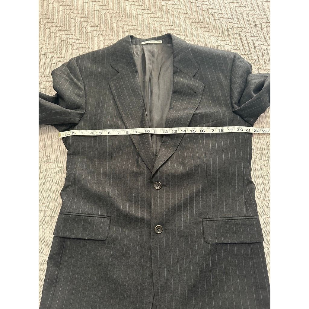 Hugo Boss Hugo Boss gray pinstripe wool two button blazer size 40R Size 40R - 6 Thumbnail