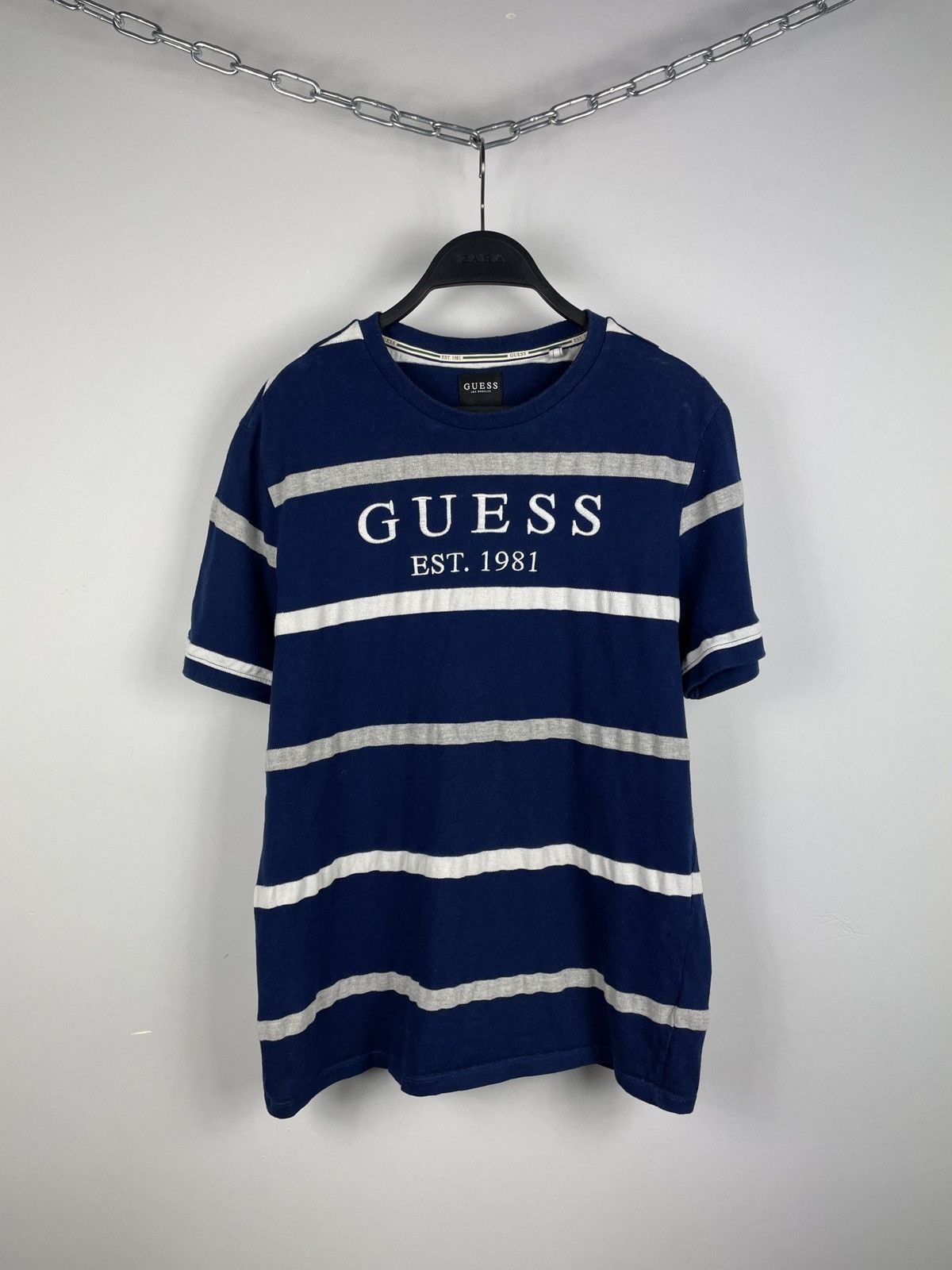 Guess × Vintage Guess Los Angeles Striped T-shirt Size US S / EU 44-46 / 1 - 1 Thumbnail