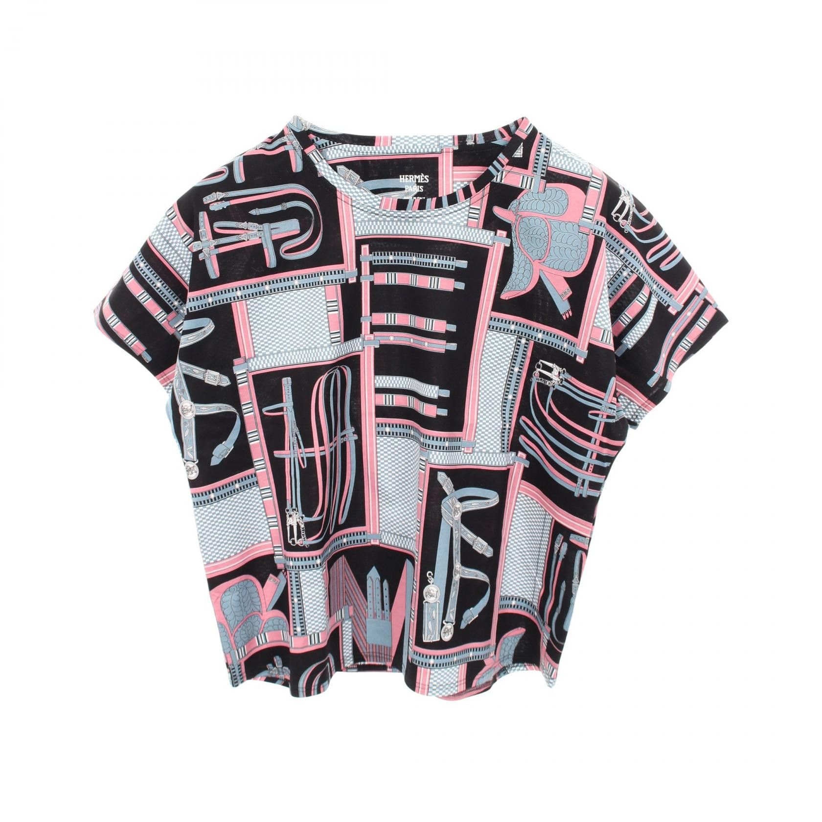 Hermes Hermes Hermes Lettres Equestres Cotton Top Textile T-Shirts DUTY FREE for USA Size ONE SIZE - 1 Thumbnail