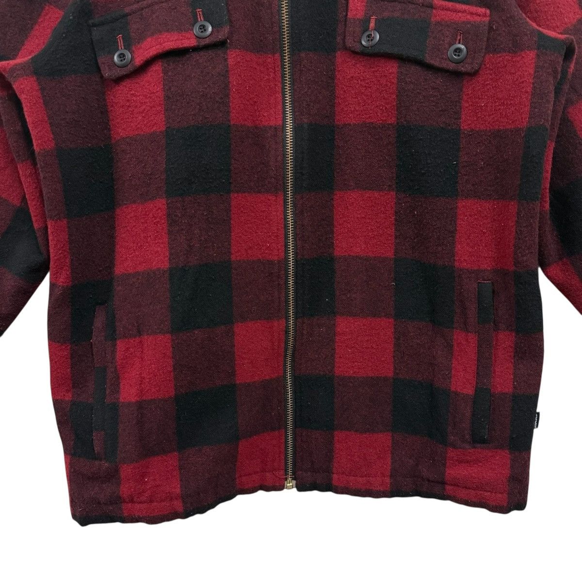 Japanese Brand Rock Hard Survival Checked Plaid Zipper Jacket Size US XL / EU 56 / 4 - 4 Thumbnail