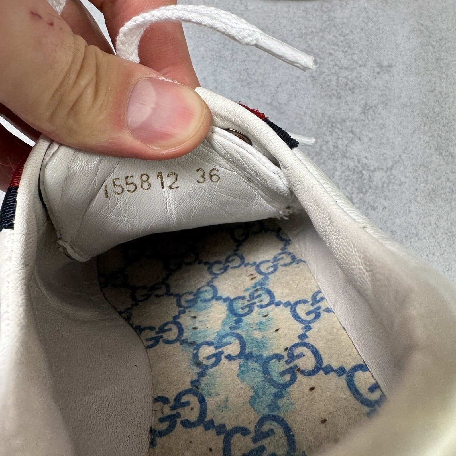 Gucci Gucci Sneakers GG Logo Monogram Stripe Leather White Y2K Size US 6 / IT 36 - 13 Thumbnail