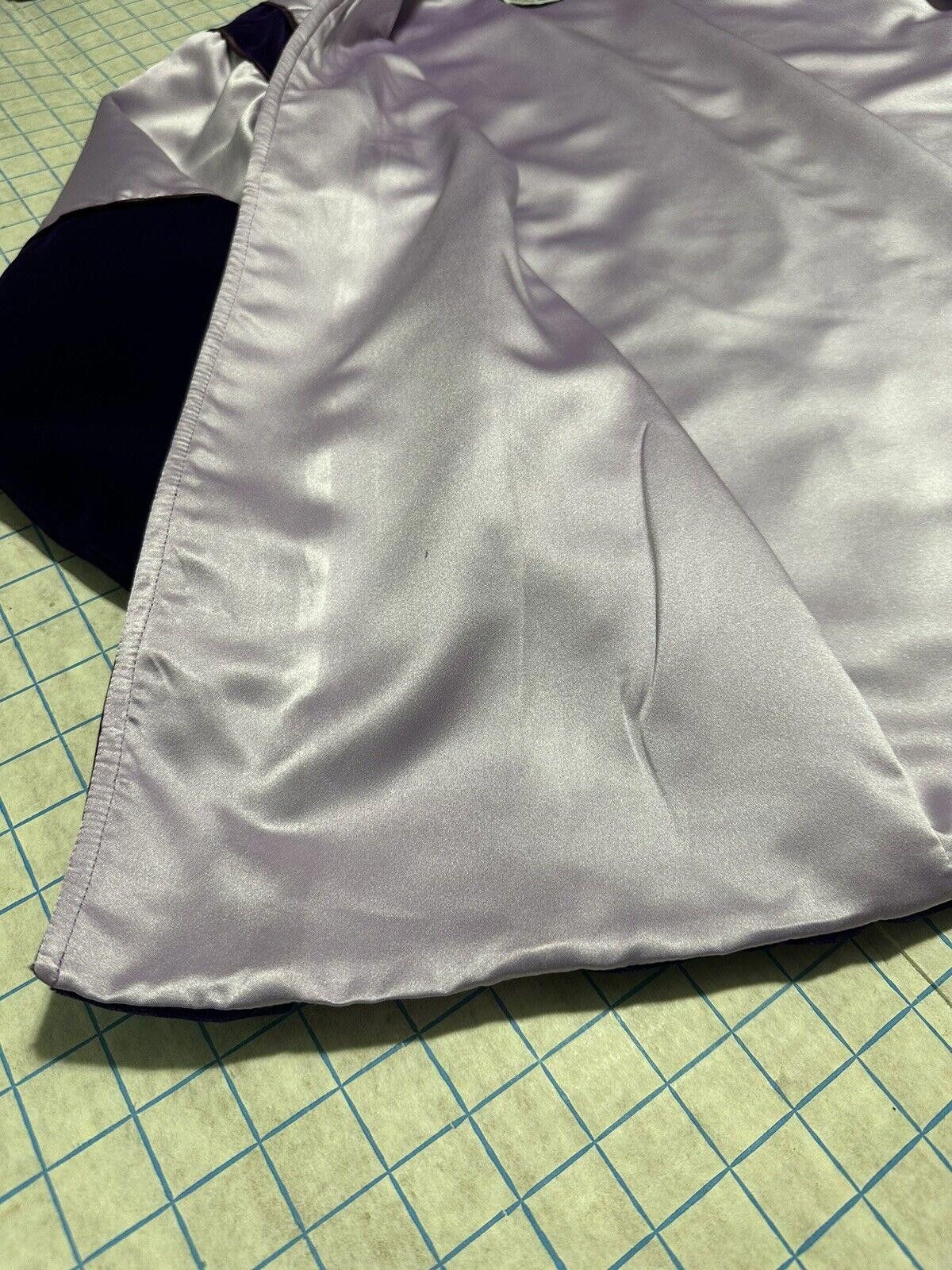 Other Open Boho Jacket Opus 1 100% Cotton OS Purple Satin Floral Size ONE SIZE - 8 Thumbnail