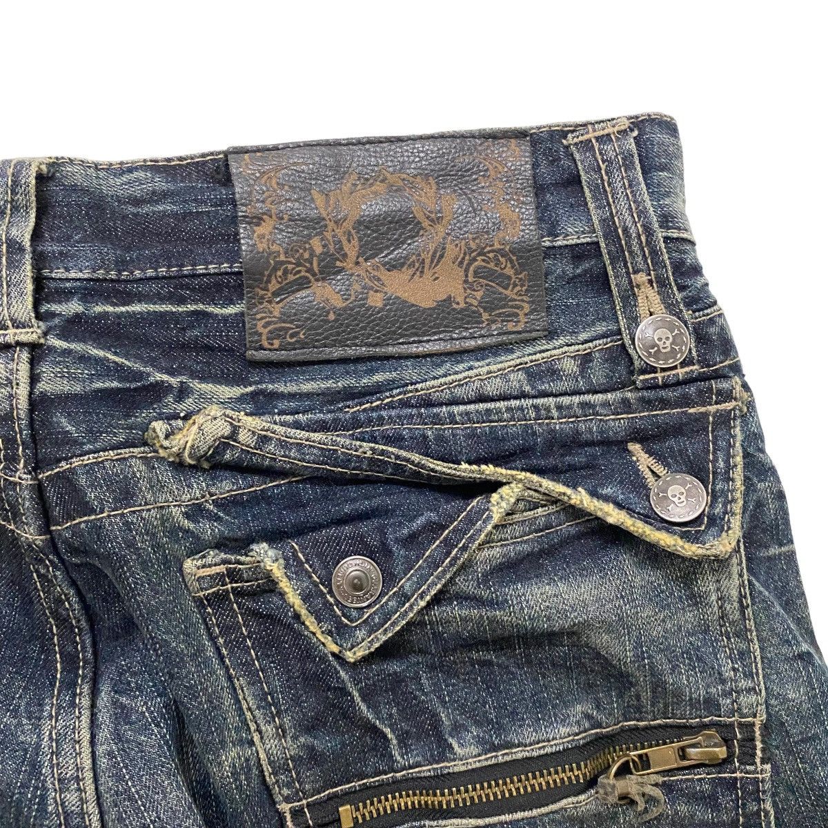 If Six Was Nine ☀️Nice design flare jeans multi zipper pocket Size US 34 / EU 50 - 8 Thumbnail