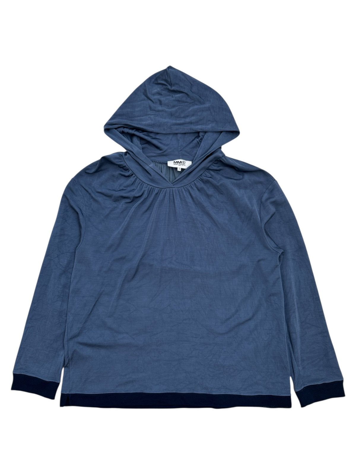 Maison Margiela AW19 Metallic Blue Hooded Top Size US S / EU 44-46 / 1 - 1 Thumbnail