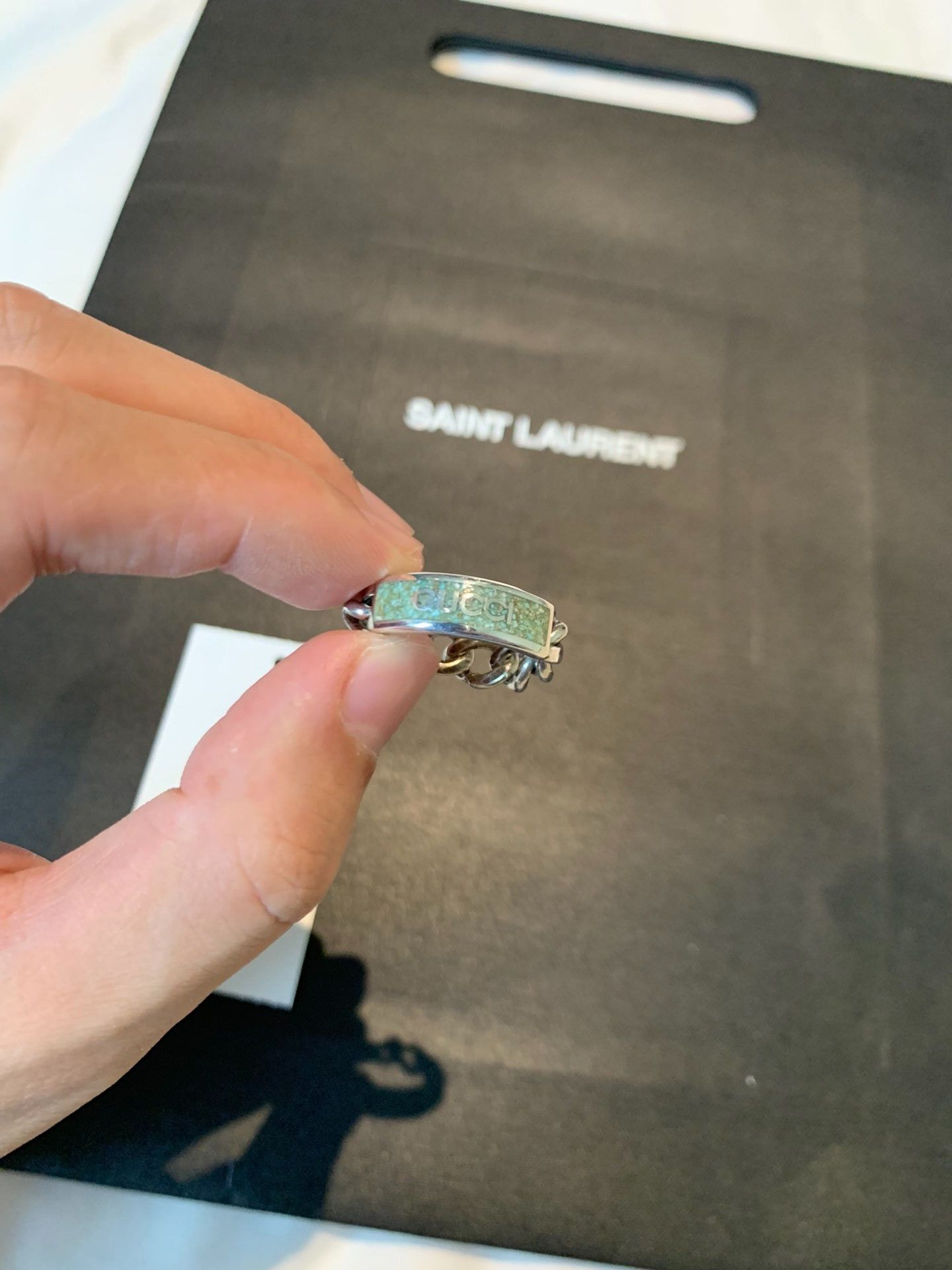 Gucci Gucci Brand New Enamel Chain Ring Size ONE SIZE - 2 Thumbnail