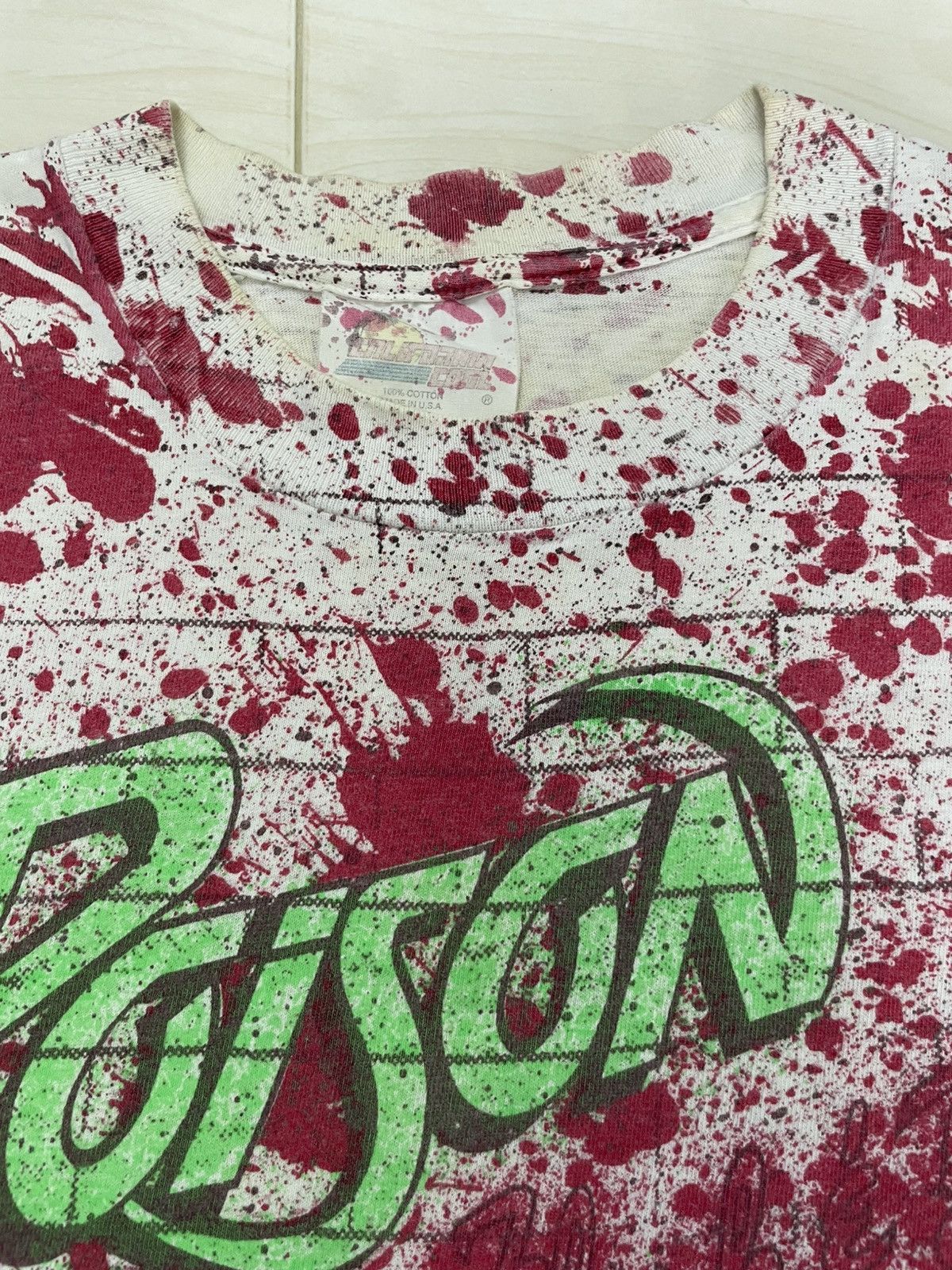 Band Tees VINTAGE 1990 POISON BAND FULL PRINT T-SHIRT (PINHOLE) Size US L / EU 52-54 / 3 - 10 Thumbnail