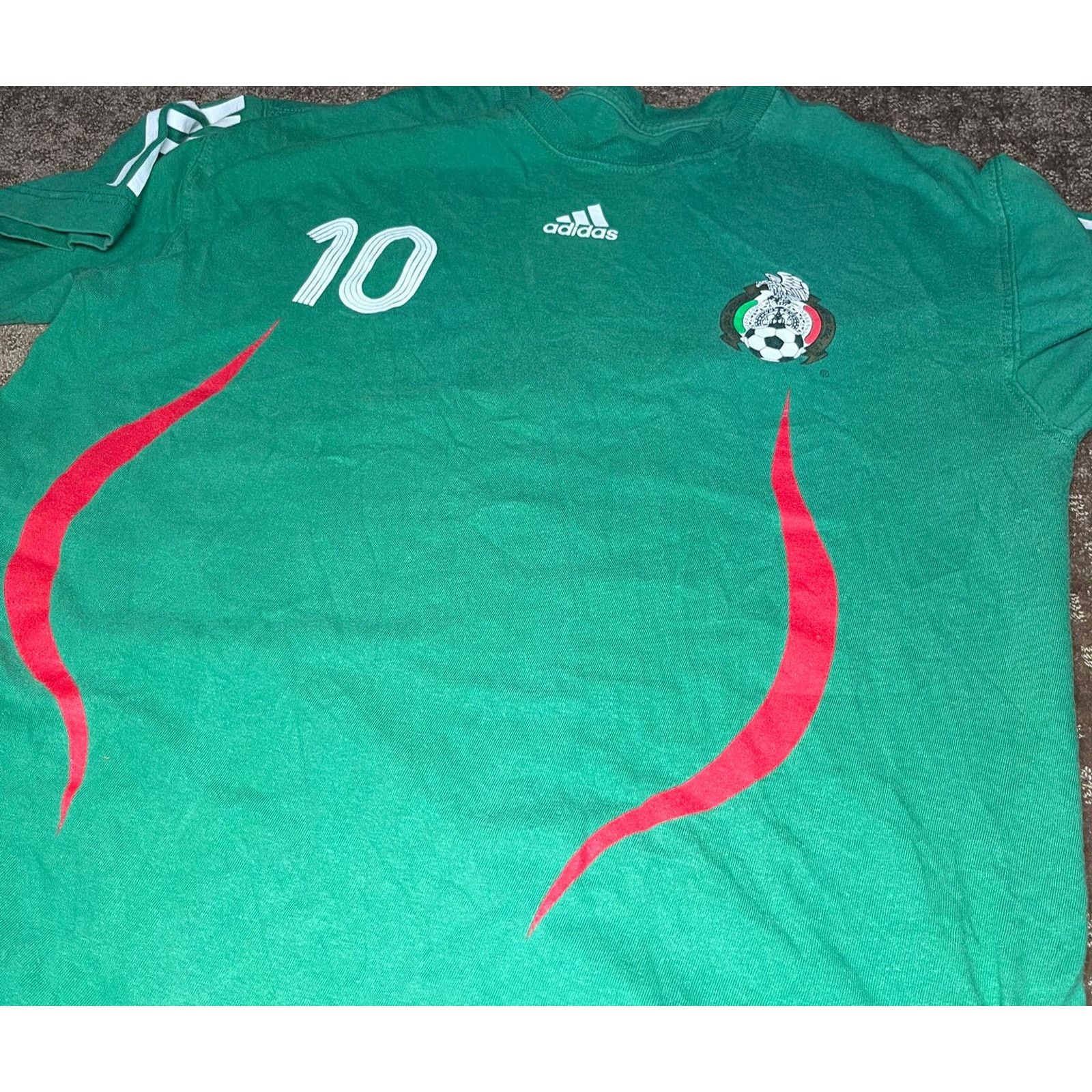 Adidas 🇲🇽 Adidas Mexico #10 Soccer Tee – With Size L Size US L / EU 52-54 / 3 - 3 Thumbnail