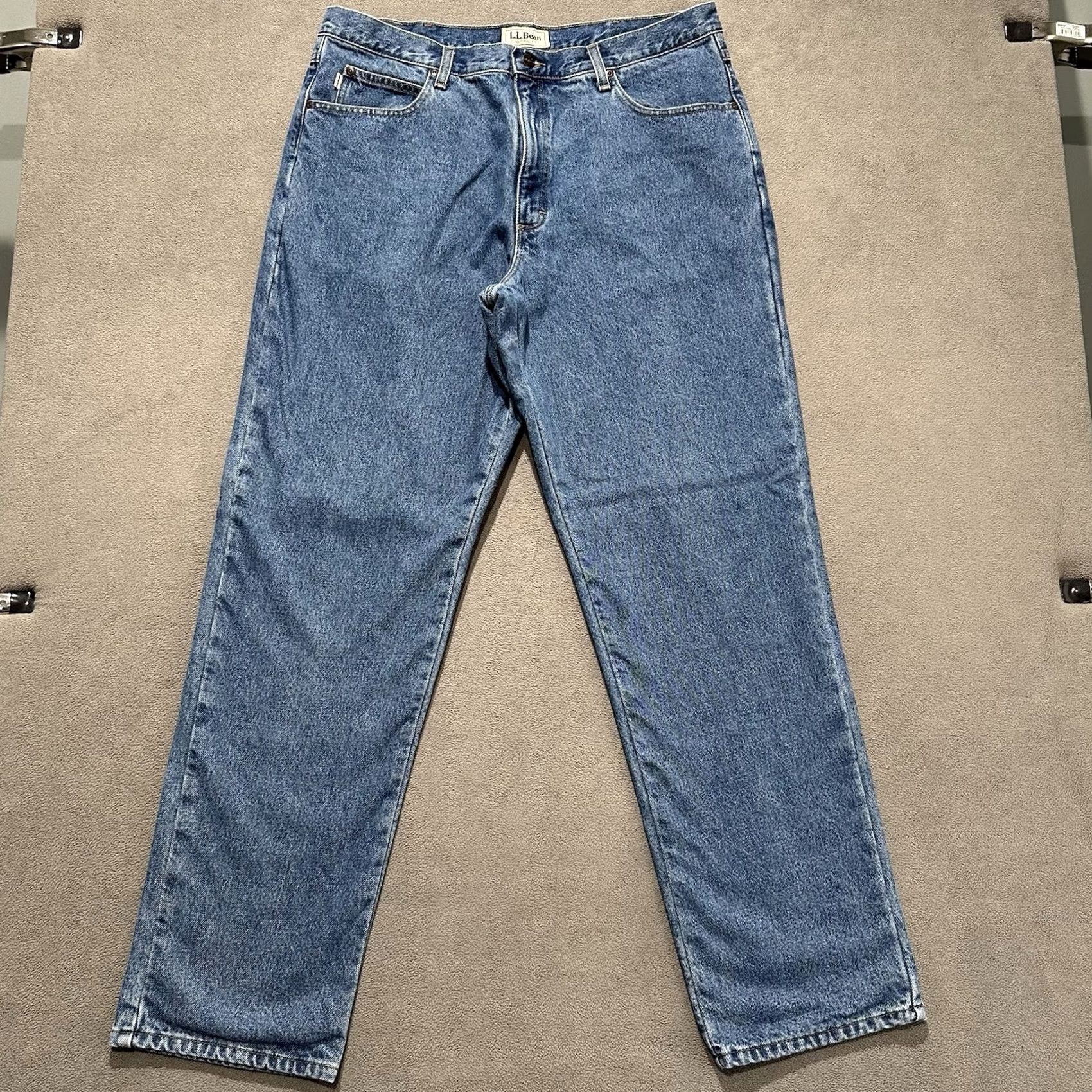 Vintage VINTAGE L.L. Bean Jeans Mens 38x34 Blue Denim 5-Pocket Relaxed Straight Regular Size XS? Size US 38 / EU 54 - 2 Thumbnail