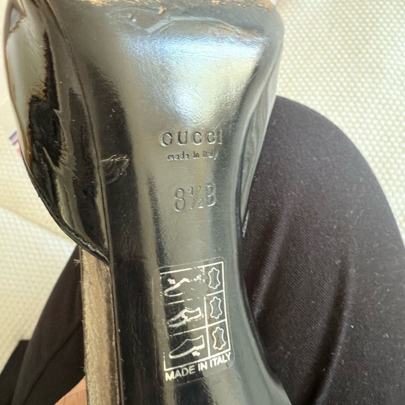 Gucci Gucci Gunmetal Silver Gray Leather D'Orsay Peeptoe Heels 8.5 Size US 8.5 / IT 38.5 - 10 Thumbnail