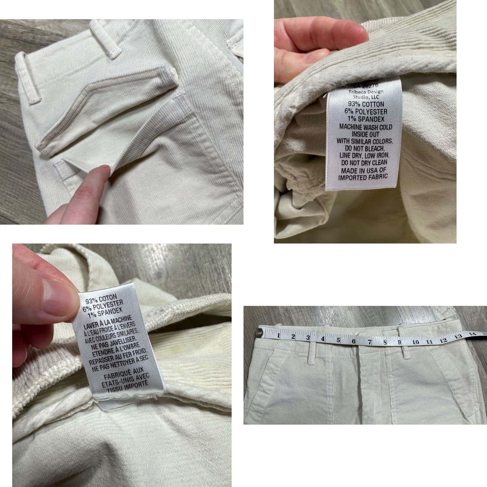 Nili Lotan Nili Lotan Jenna Pant Corduroy Ivory 00 Women Size 24" / US 00 / IT 34 - 9 Thumbnail