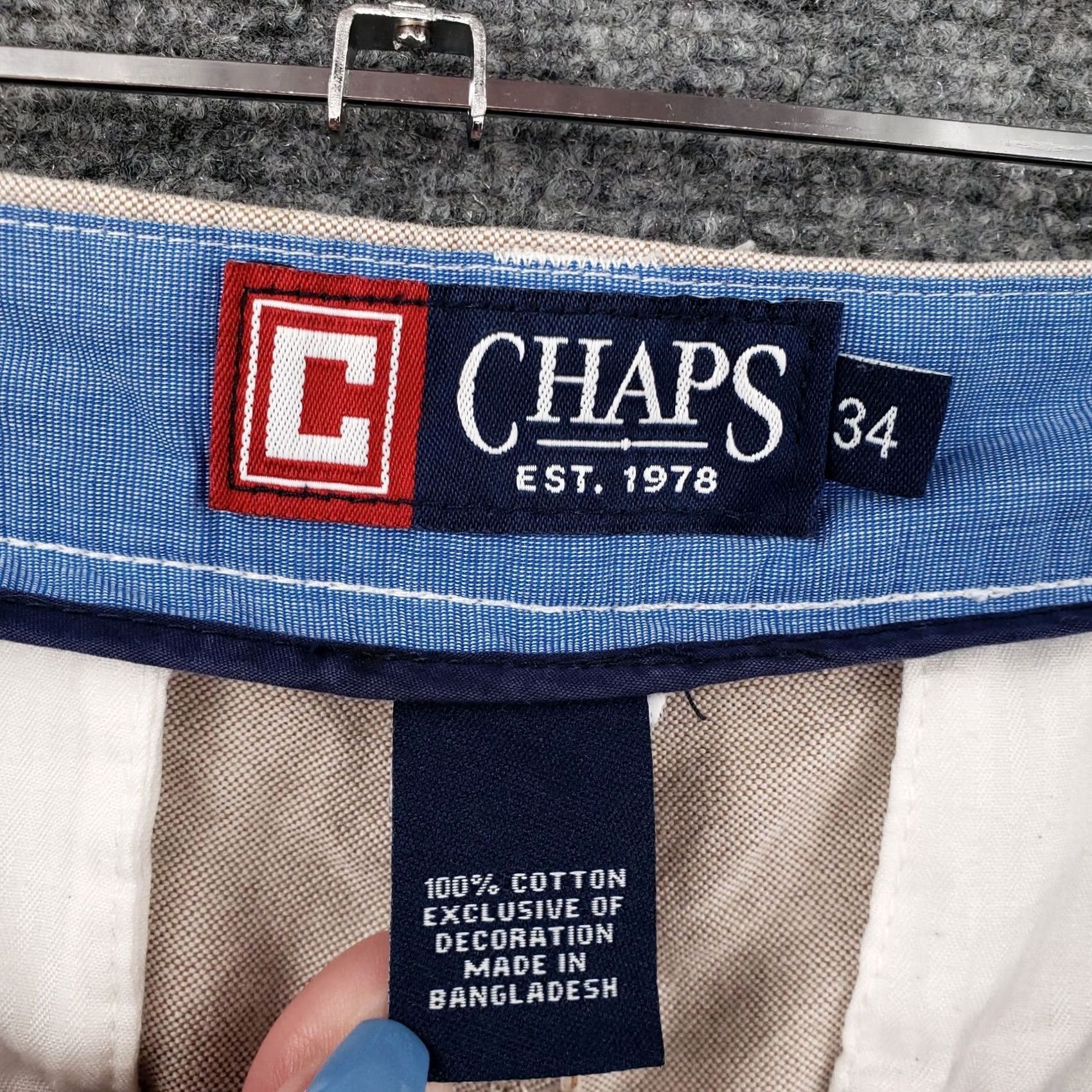 Chaps Chaps Bermuda Shorts Mens 34 Beige Cotton Flat Front Zip Closure Pockets Casual Travel Bermuda Color Beige Mens Size US 35 - 3 Thumbnail