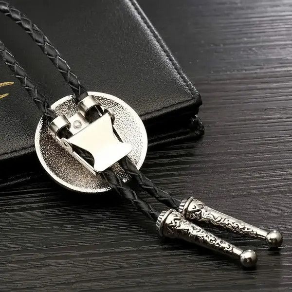 Cowboy Equipment Asaoka x nji Vintage Metal Flower Leather Rope Bolo Tie Size ONE SIZE - 8 Thumbnail