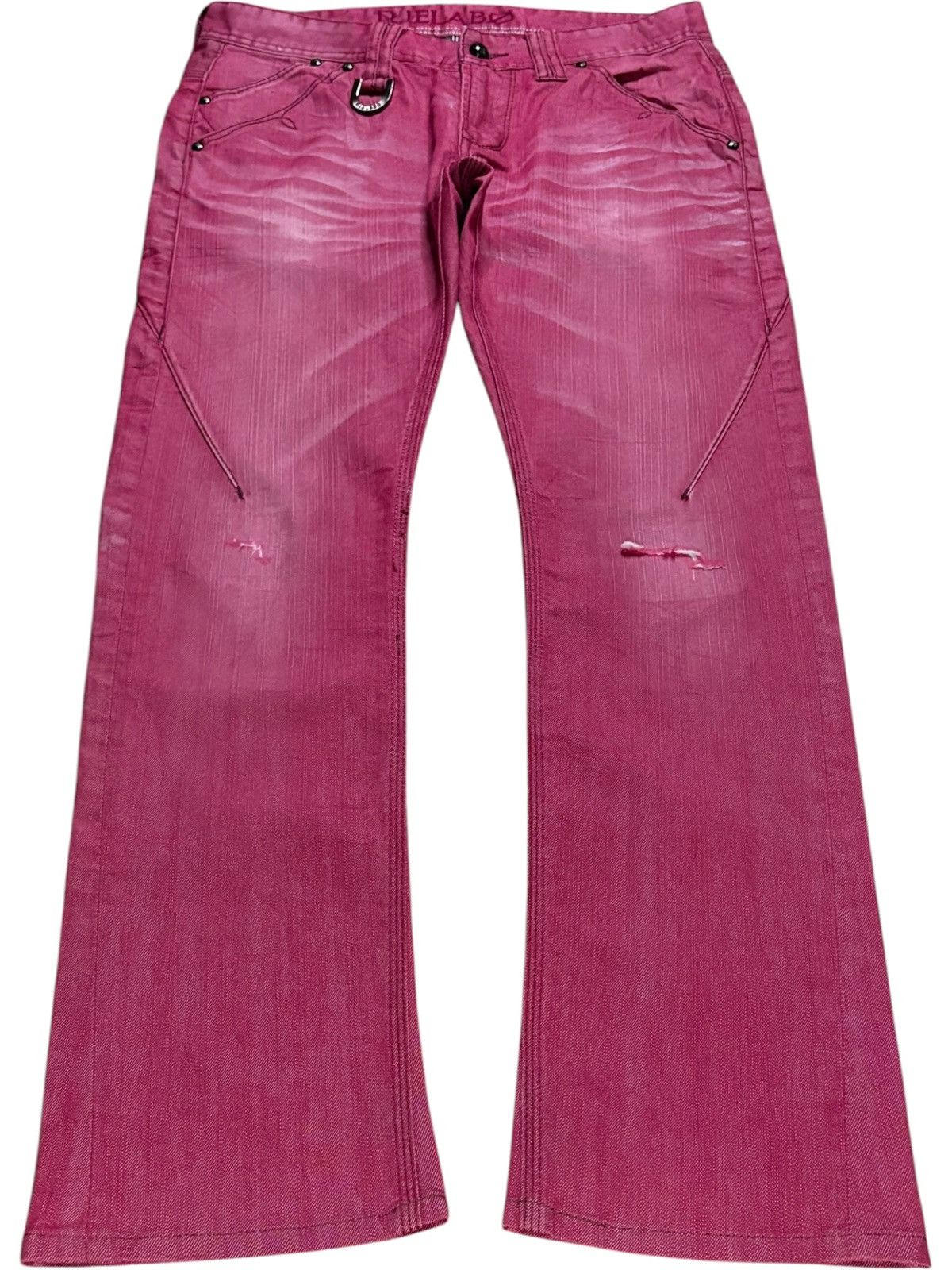 If Six Was Nine × Japanese Brand × Tornado Mart Vintage Rielabo X NCFM Distressed Bootcut Flare Jeans Size US 30 / EU 46 - 1 Thumbnail