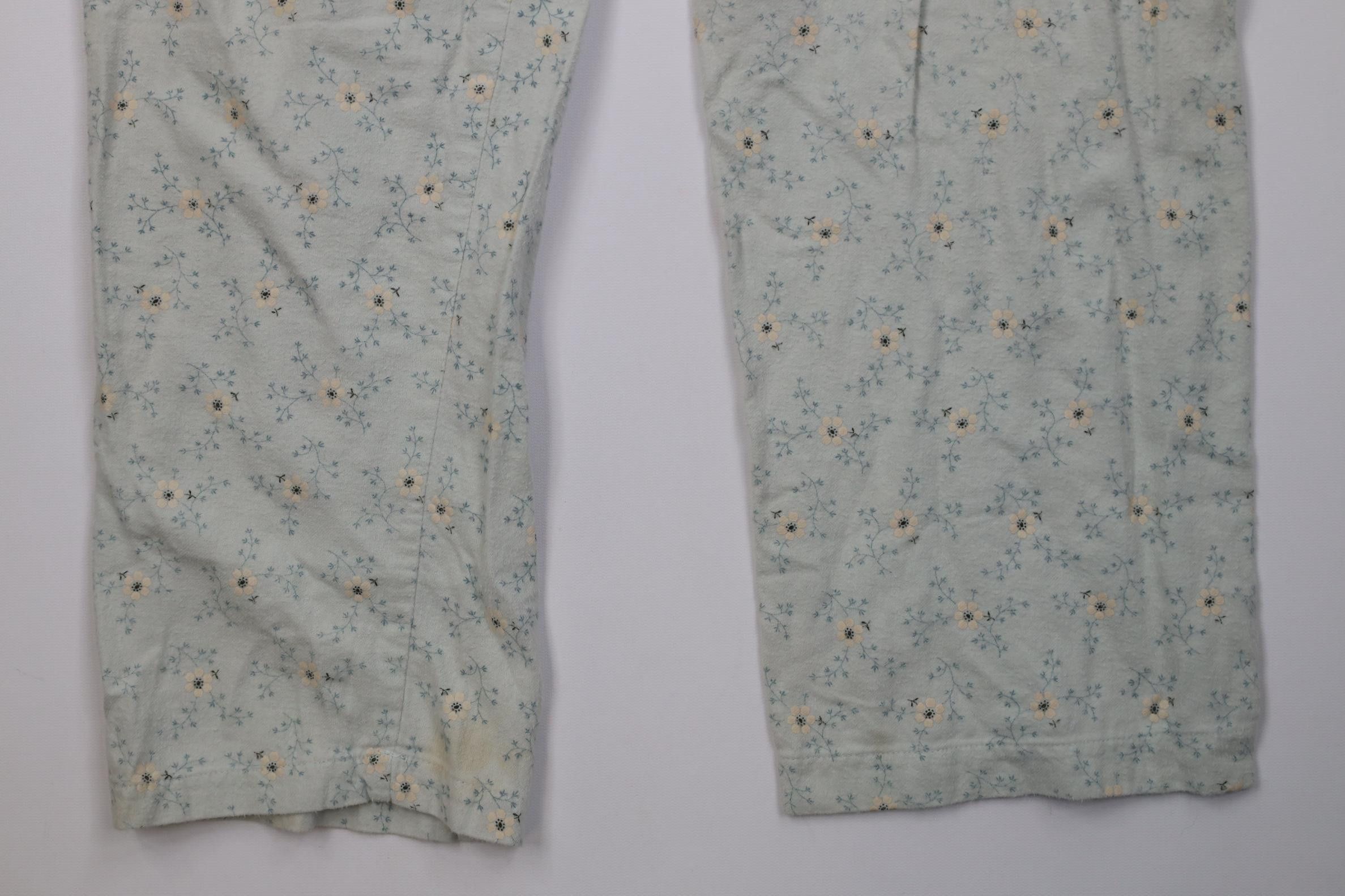 J.Crew Vintage 90s Y2K J Crew Flower Flannel Wide Leg Pajamas Pants Size 27" / US 4 / IT 40 - 4 Thumbnail