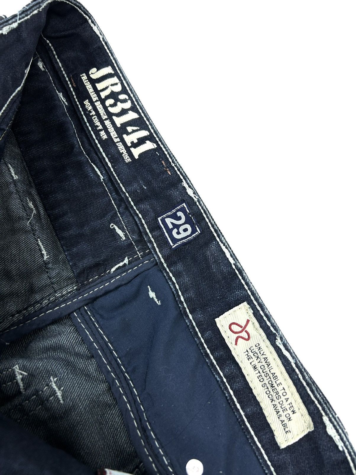 Japanese Brand J RAG Avant-Garde Japanese Jeans Multi-Pocket Navy Denim Y2K Size US 29 - 13 Thumbnail