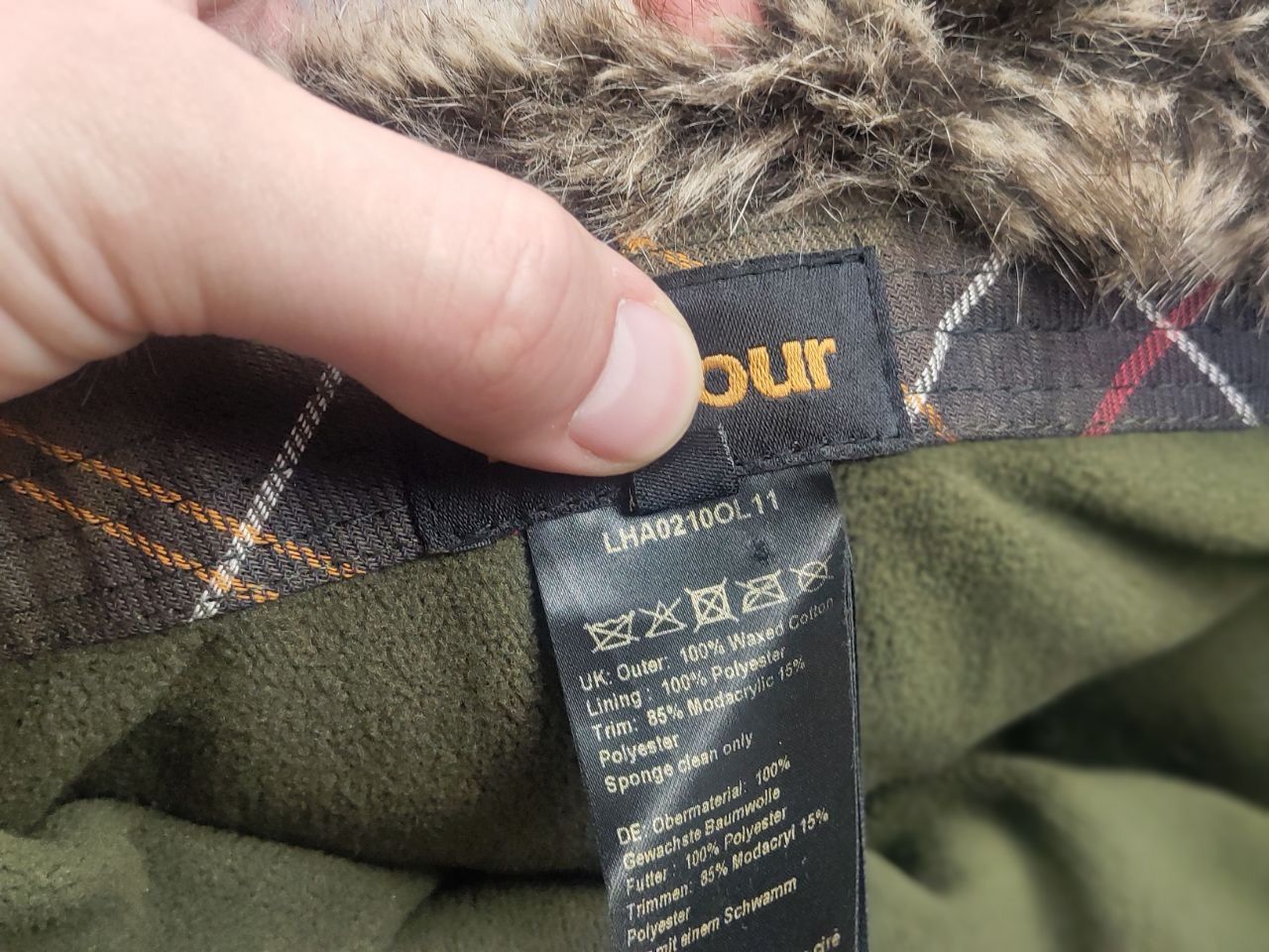 Barbour Barbour Ambush Waxed Unisex Hat Faux Fur Olive Fleece Lining Size ONE SIZE - 7 Thumbnail