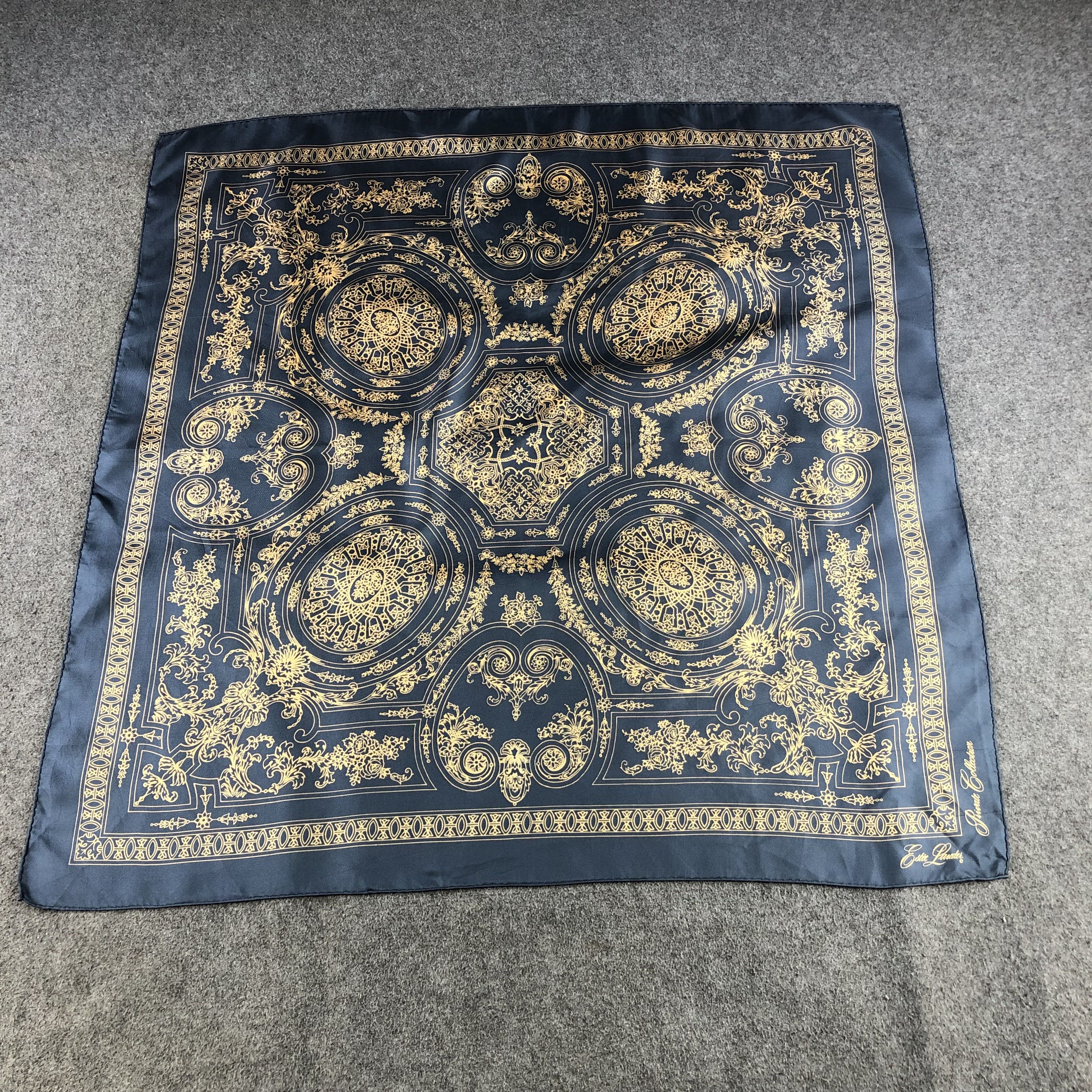 image of Archival Clothing x Vintage Estee Lauder Luxury Baroque Silk Scarf M586, Men's