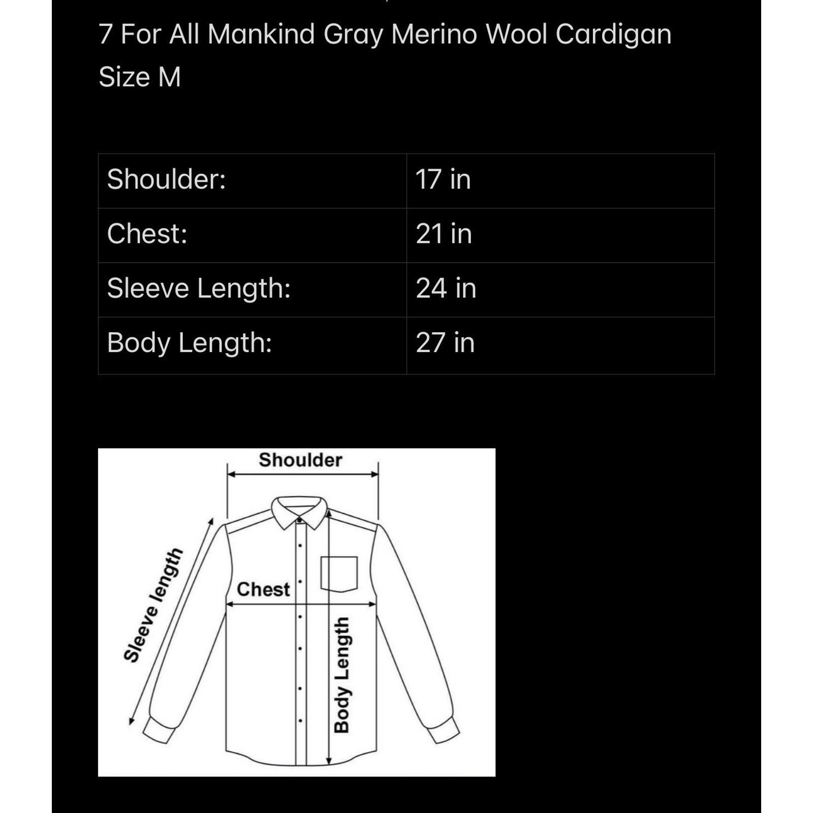 7 For All Mankind 7 For All Mankind Merino Wool Button Cardigan in Gray Size M Size US M / EU 48-50 / 2 - 6 Thumbnail