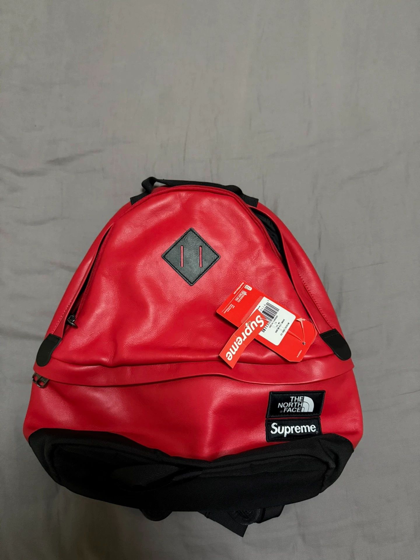 Supreme Supreme TNF Red Leather Backpack Size ONE SIZE - 1 Thumbnail
